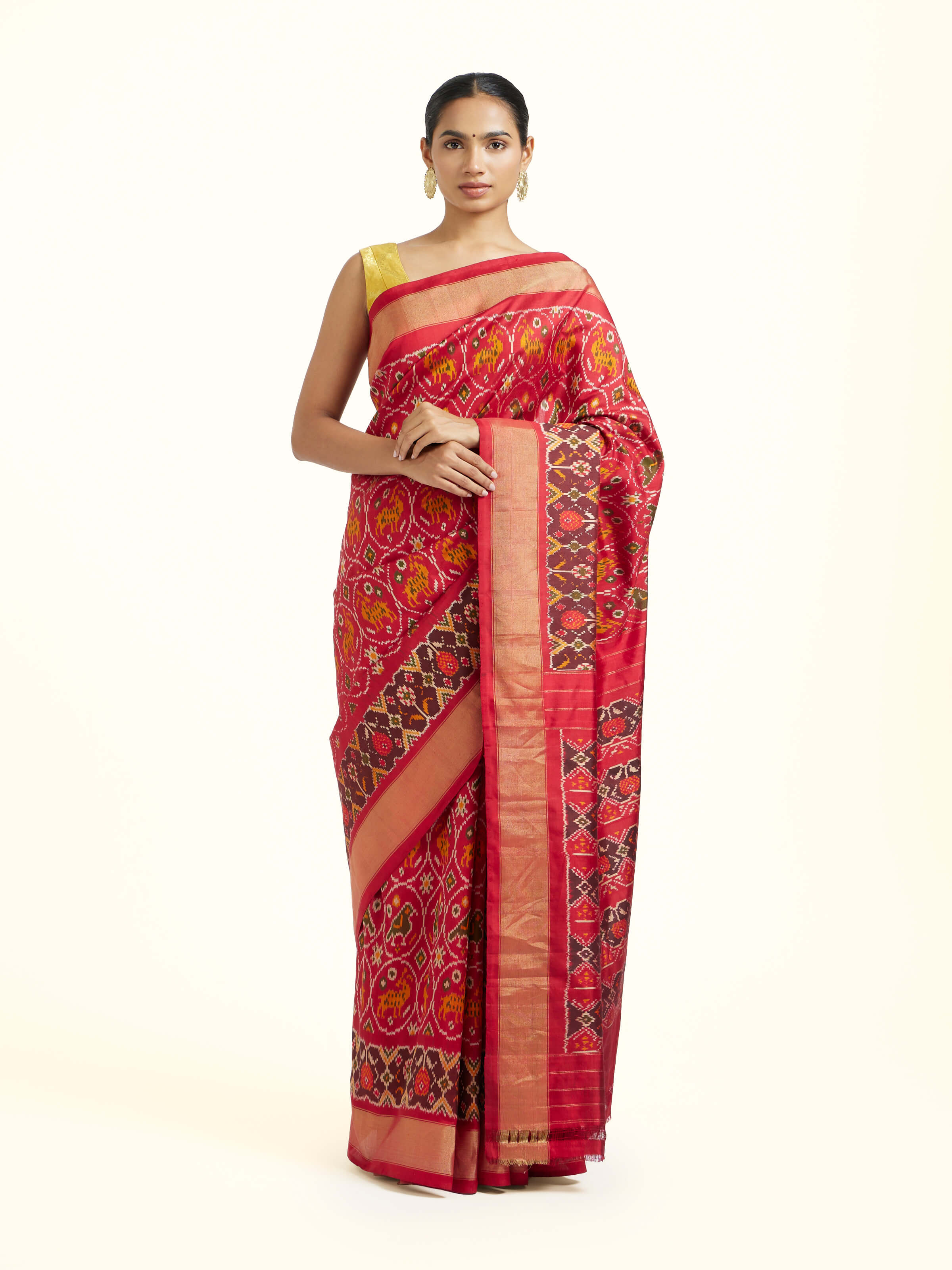Mulberry Silk Pochampally Ikat Handloom Saree