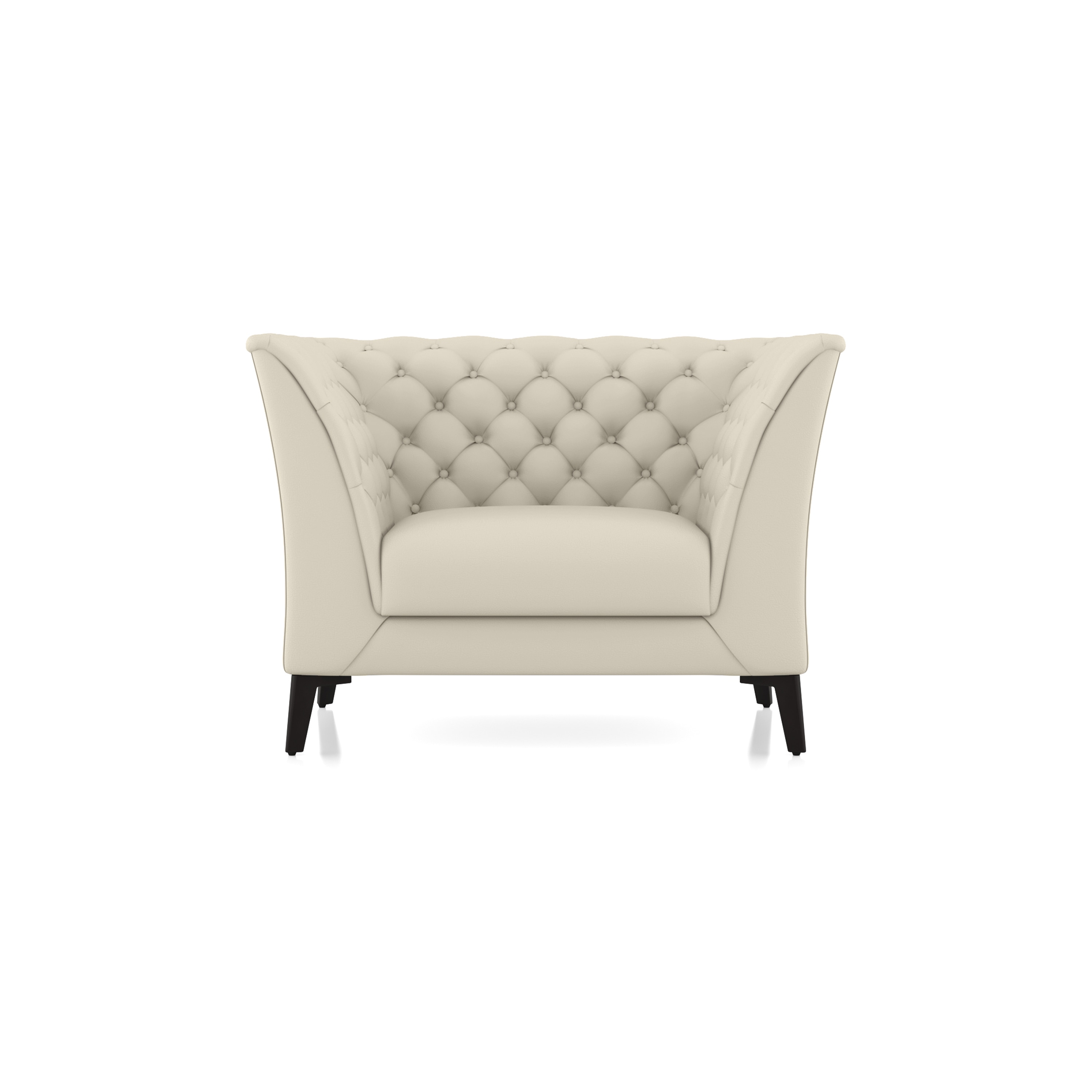 Weston 1 Seater Premium Italian Leather Sofa In Creme Frainche