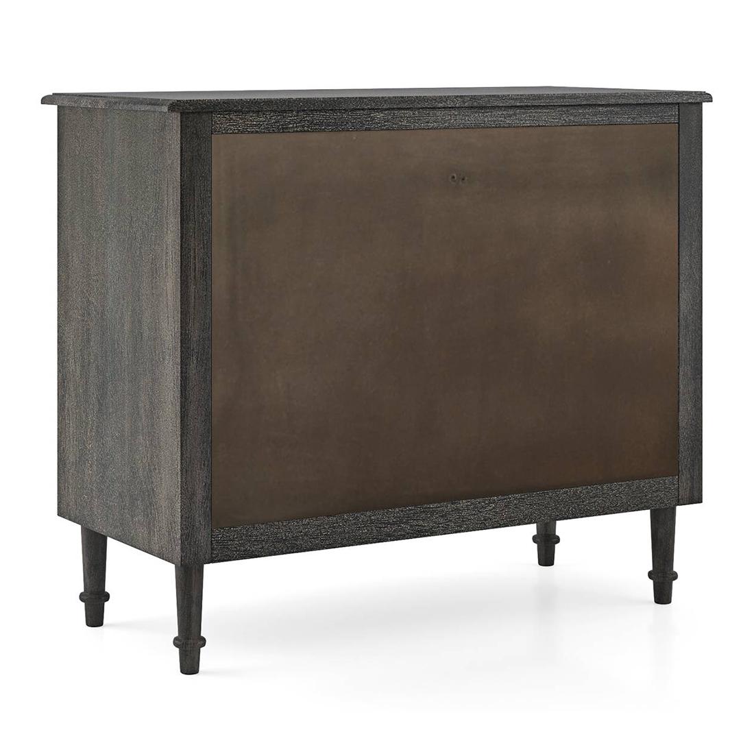 Elisa Solid Wood Chest of 4 Drawers in Antique Grey Finish