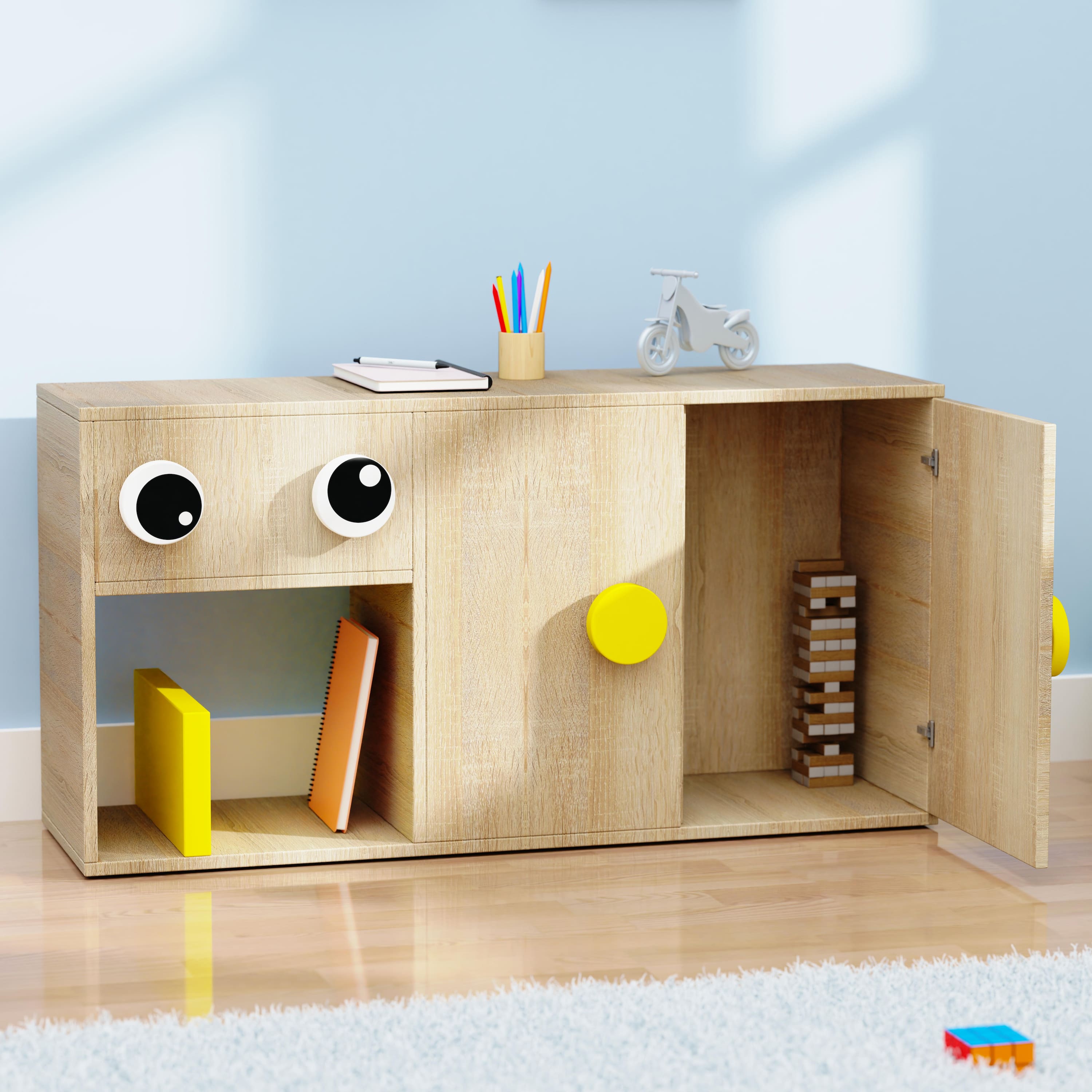 Big Nino Storage Unit In Oak Colour