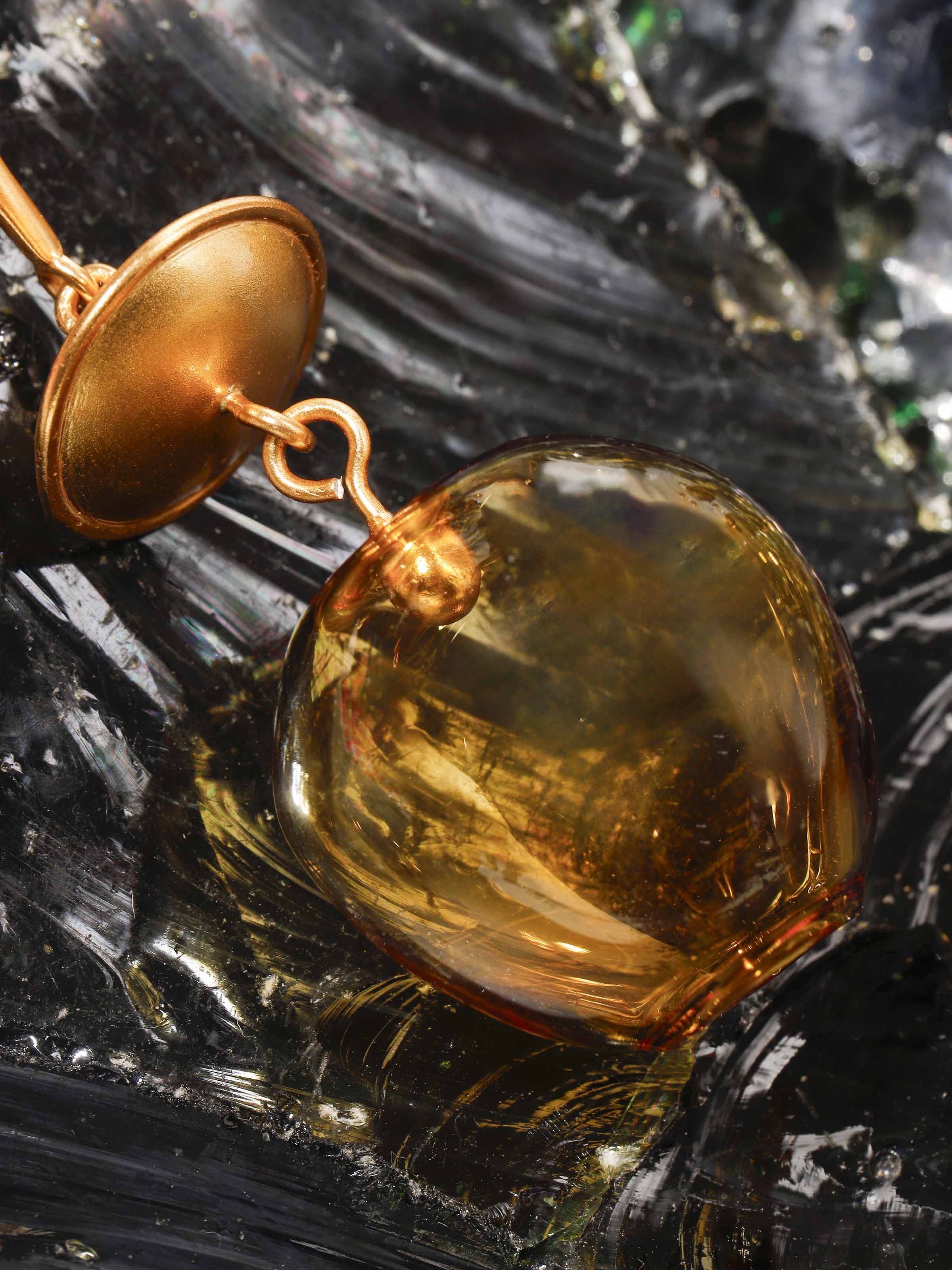 Silver Flame Glass Drop Earrings