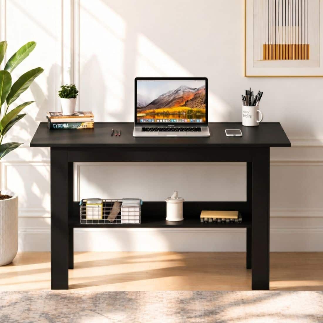 Spydercraft Spacio Modern Study Table in Black Finish - Spydercraft