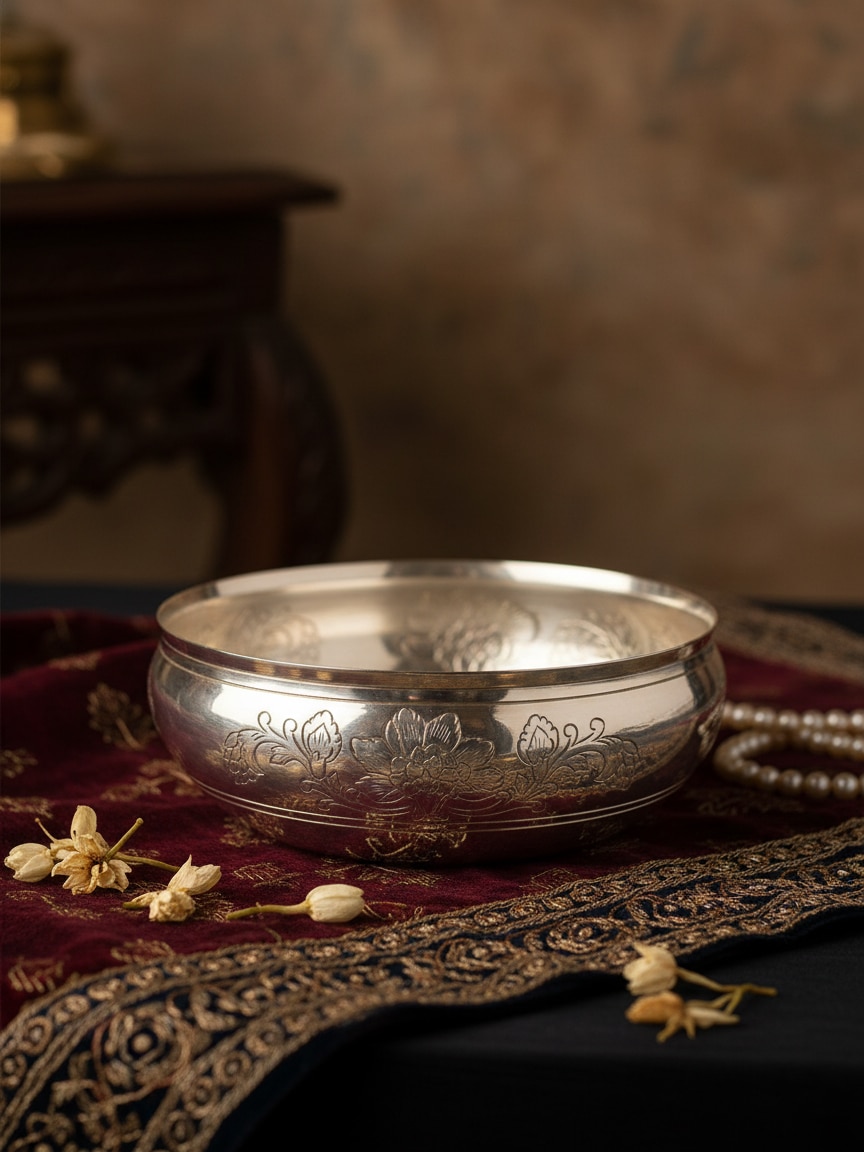 Lifestyle view of Silver-plated Nut Bowl