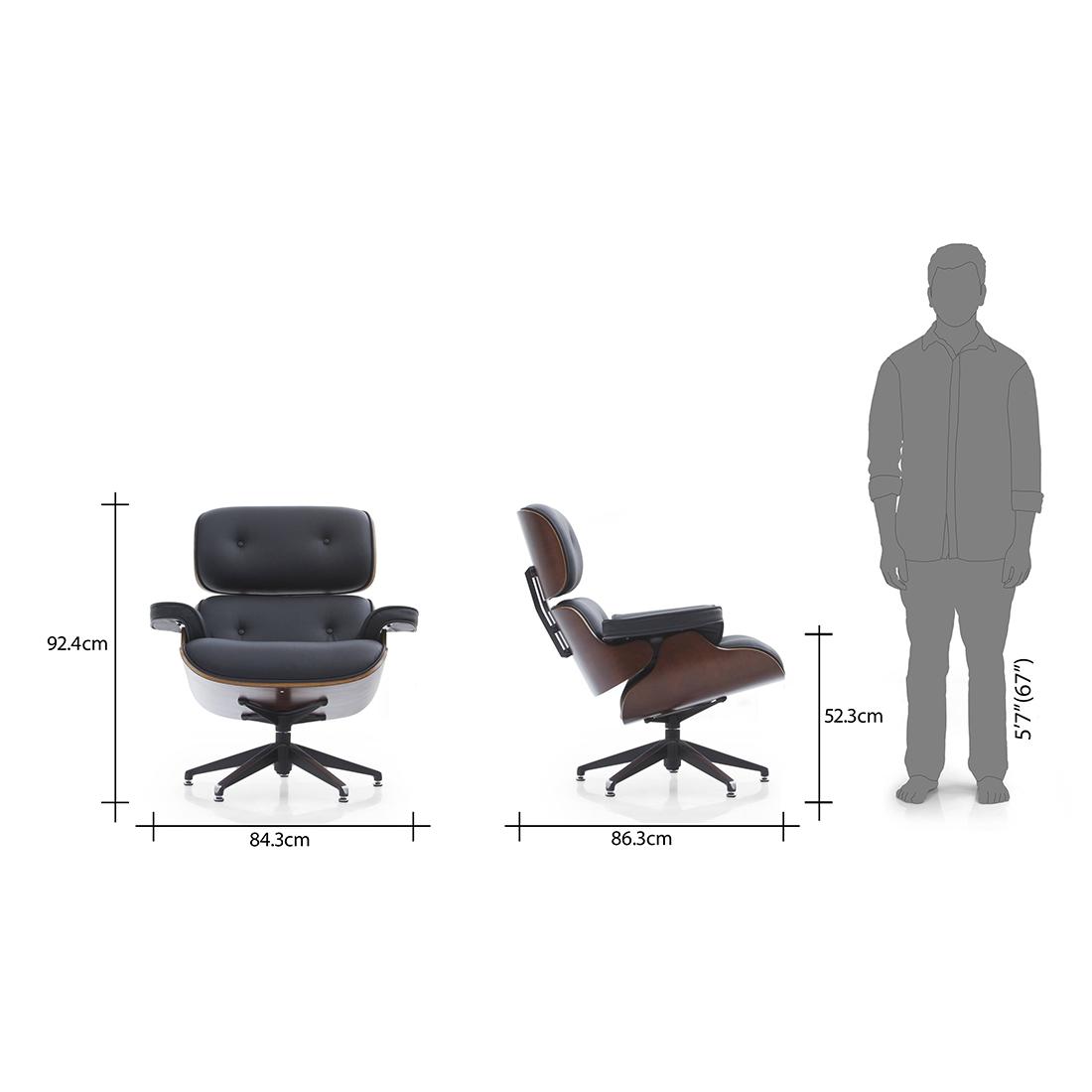 1956 Lounge Chair in Leatherette Black Colour