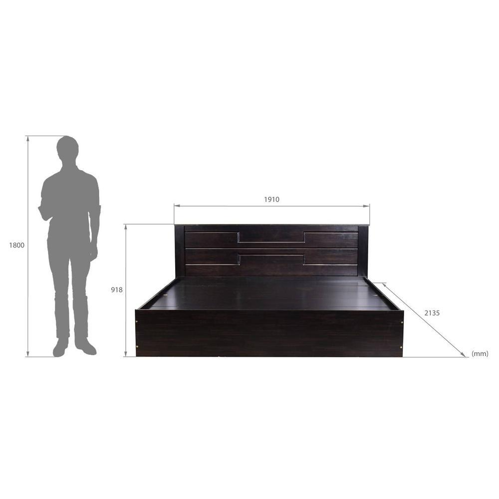 Taygete Solid Wood King Size Drawer Storage Bed In Melamine Finish