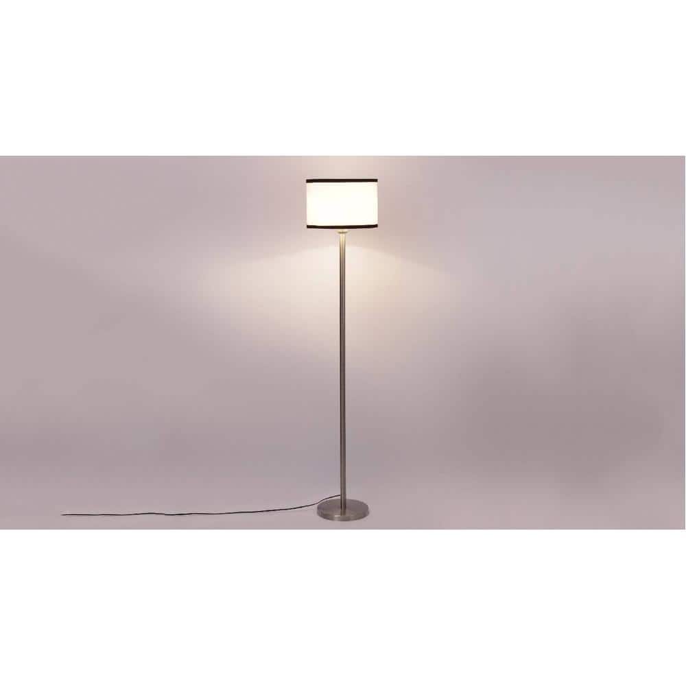 Jewel Multicolour Fabric Floor Lamp with Steel Steel Base