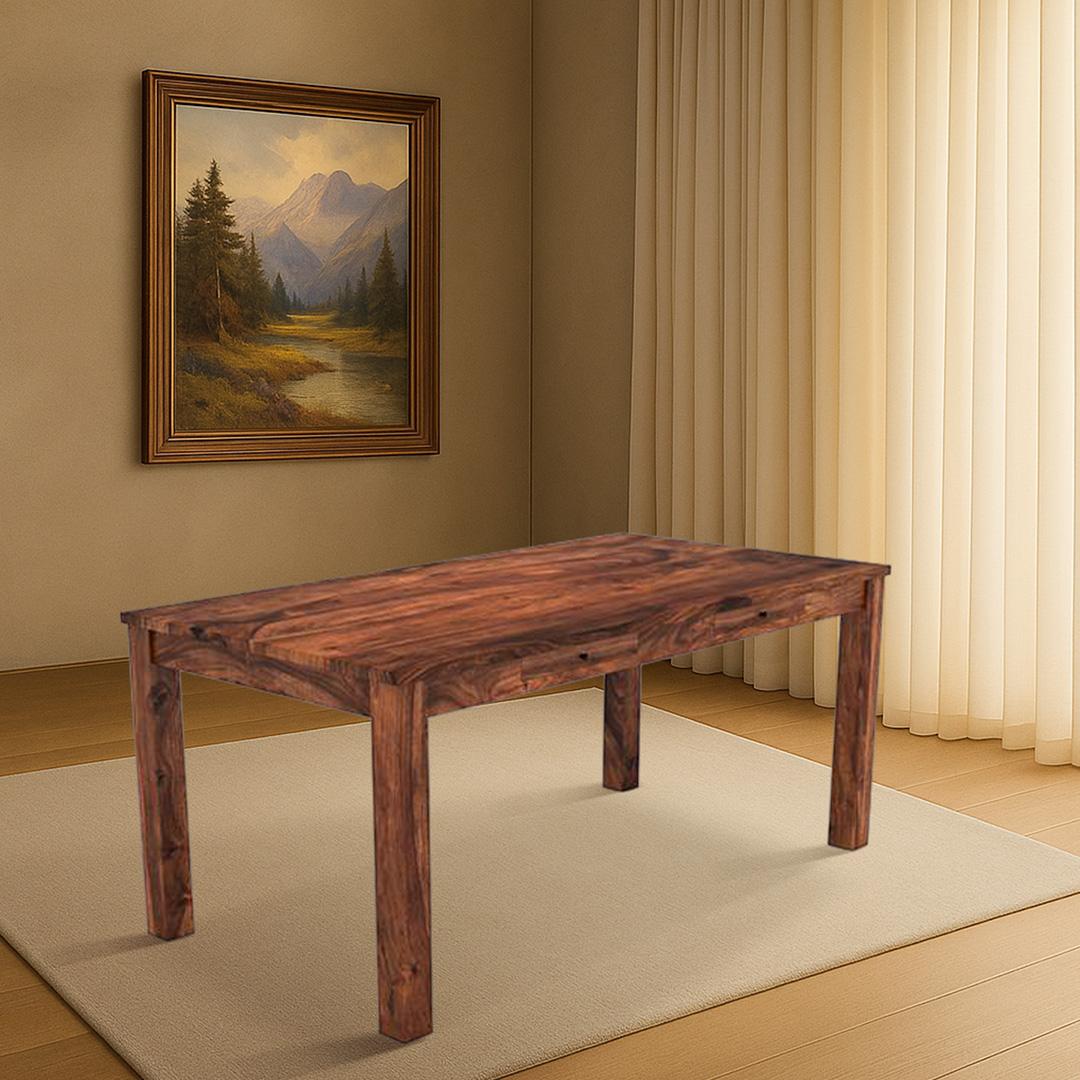 Arabia Xl Storage 6 Seater Dining Table In Teak Finish