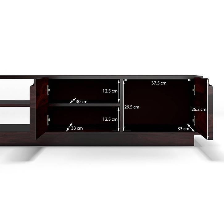 Zephyr Solid Wood TV Unit in Mahogany Finish