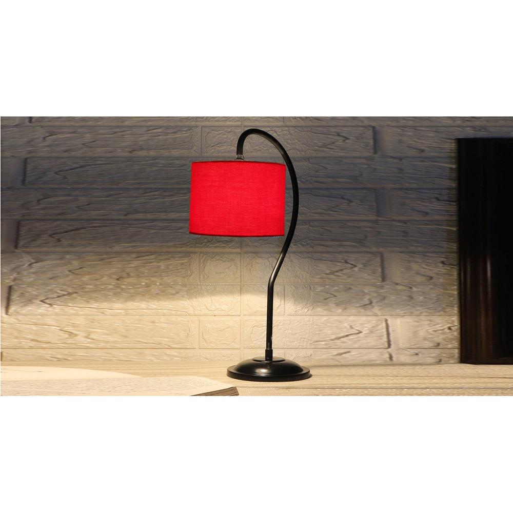 Red cotton Curvy table lamp with Iron Base (SP03)