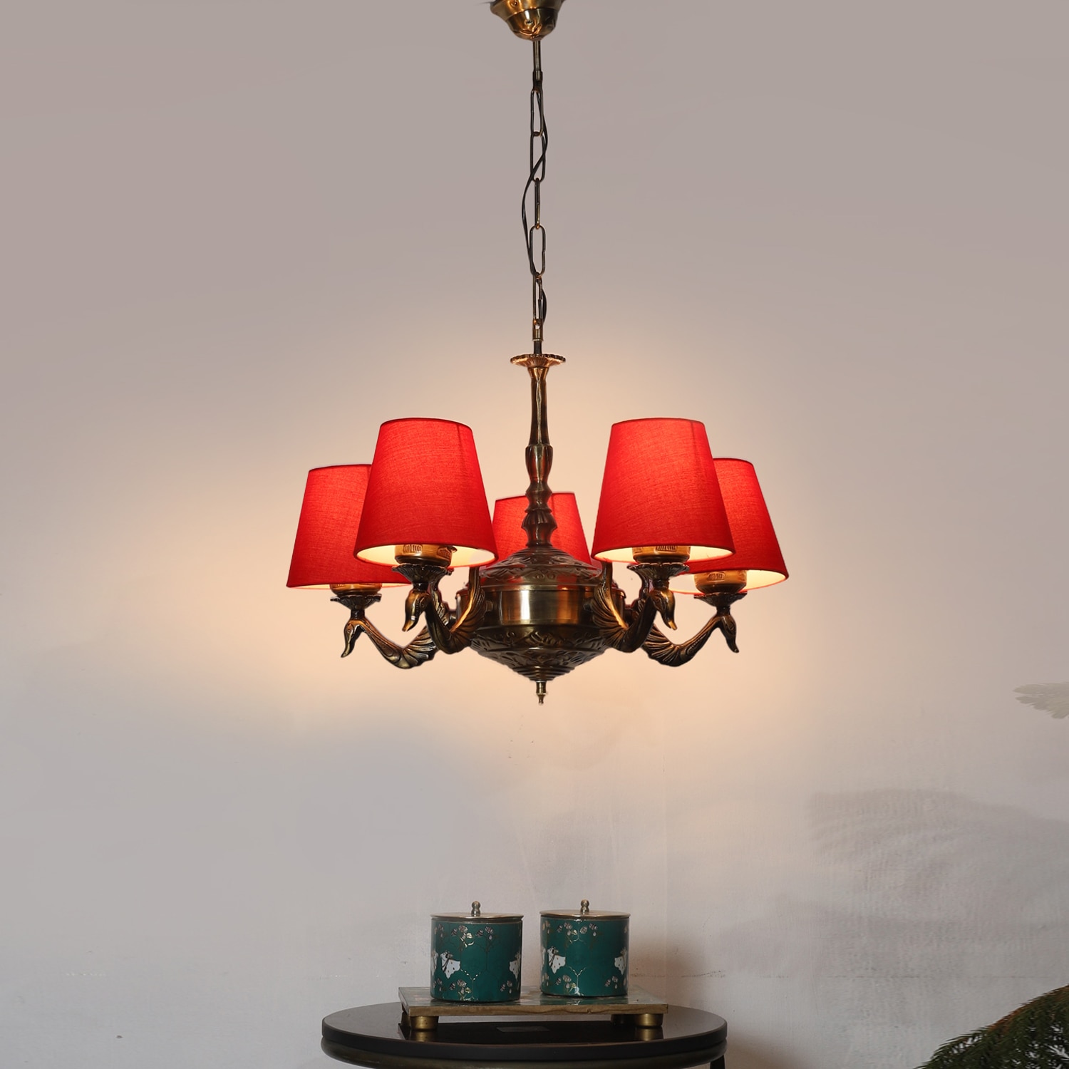 Devansh Gold Antique Wall Mounted Lamp With Beige Jute Shade