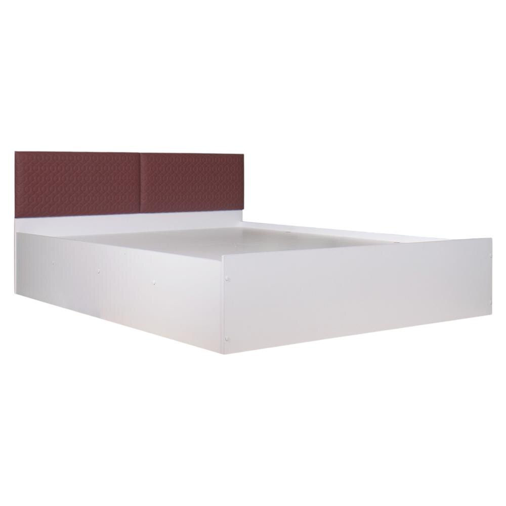 Prana Engineered Wood Queen Size Bed In White Finish