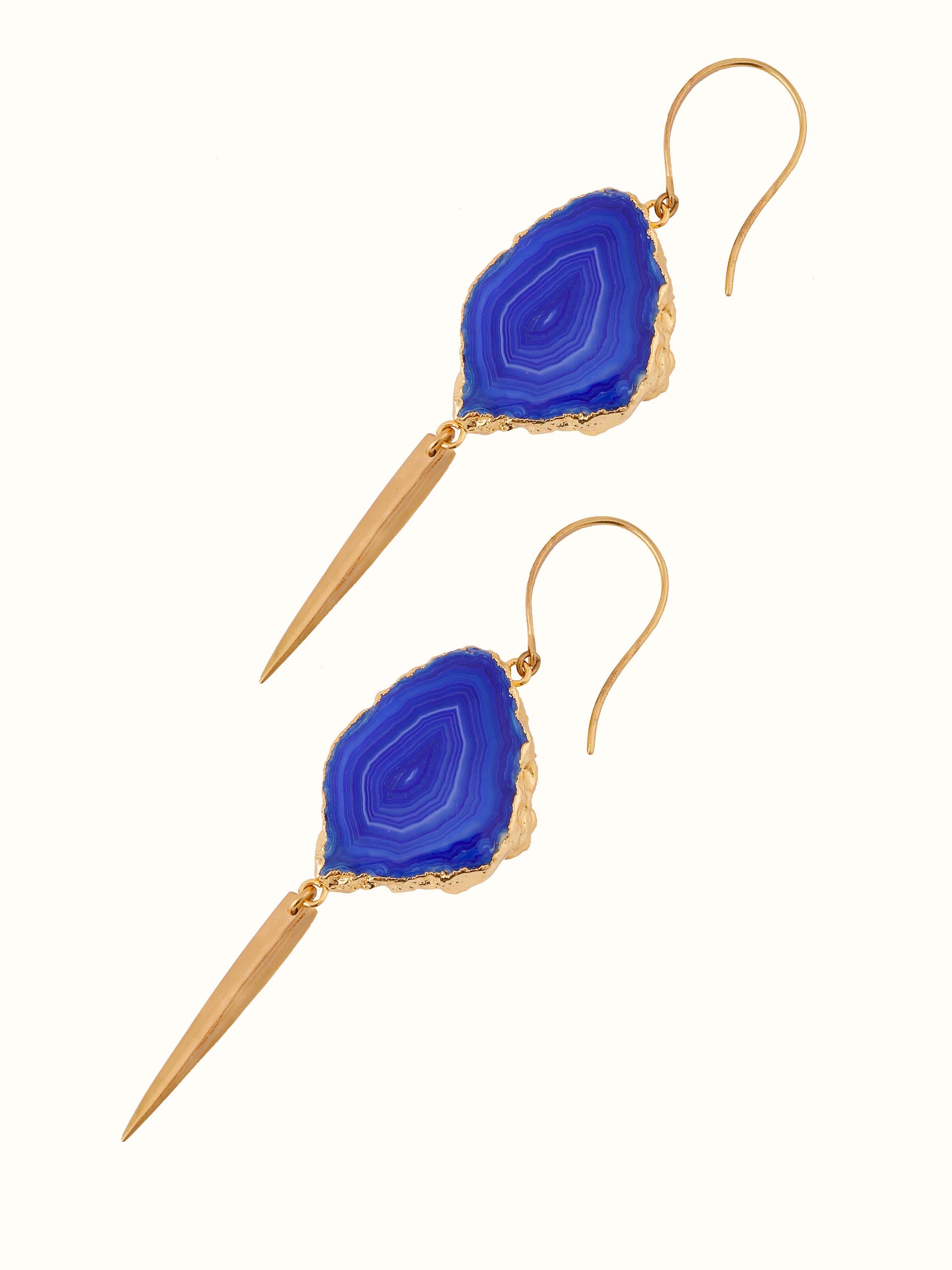 Detailed view of Agate Drop Earrings emphasizing the polished finish and craftsmanship