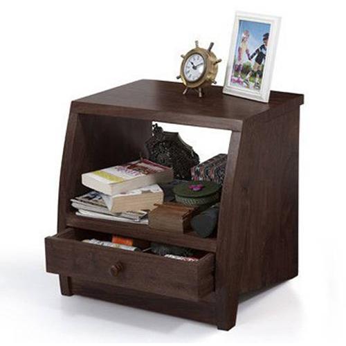 Siesta Solid Wood Bedside Table in Mahogany Finish