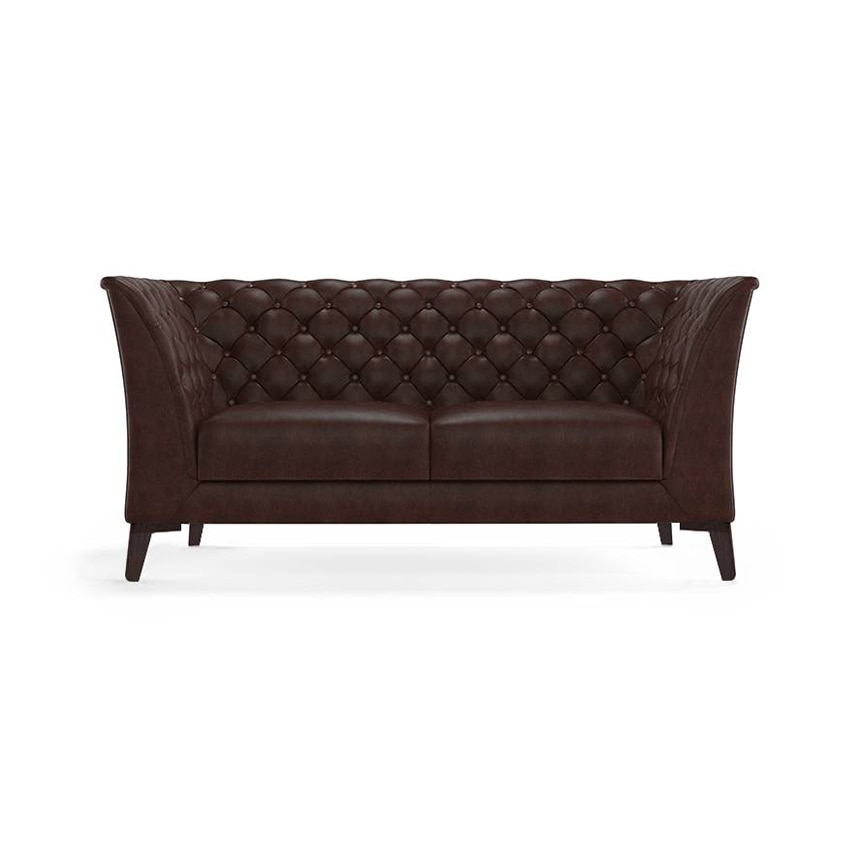 Weston 2 Seater Leather Sofa (Chocolate) - Urban Ladder
