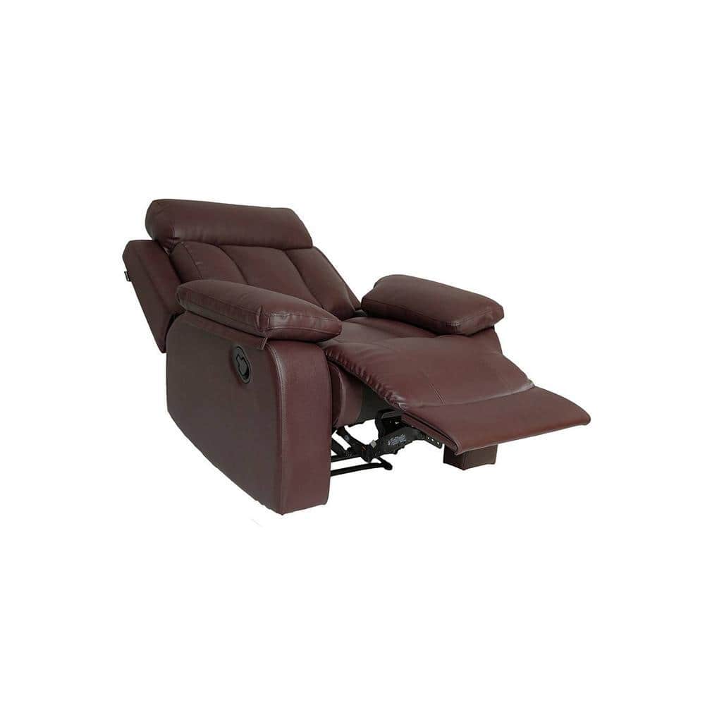 Magna Leatherette One Seater Manual Recliner in Brown Colour