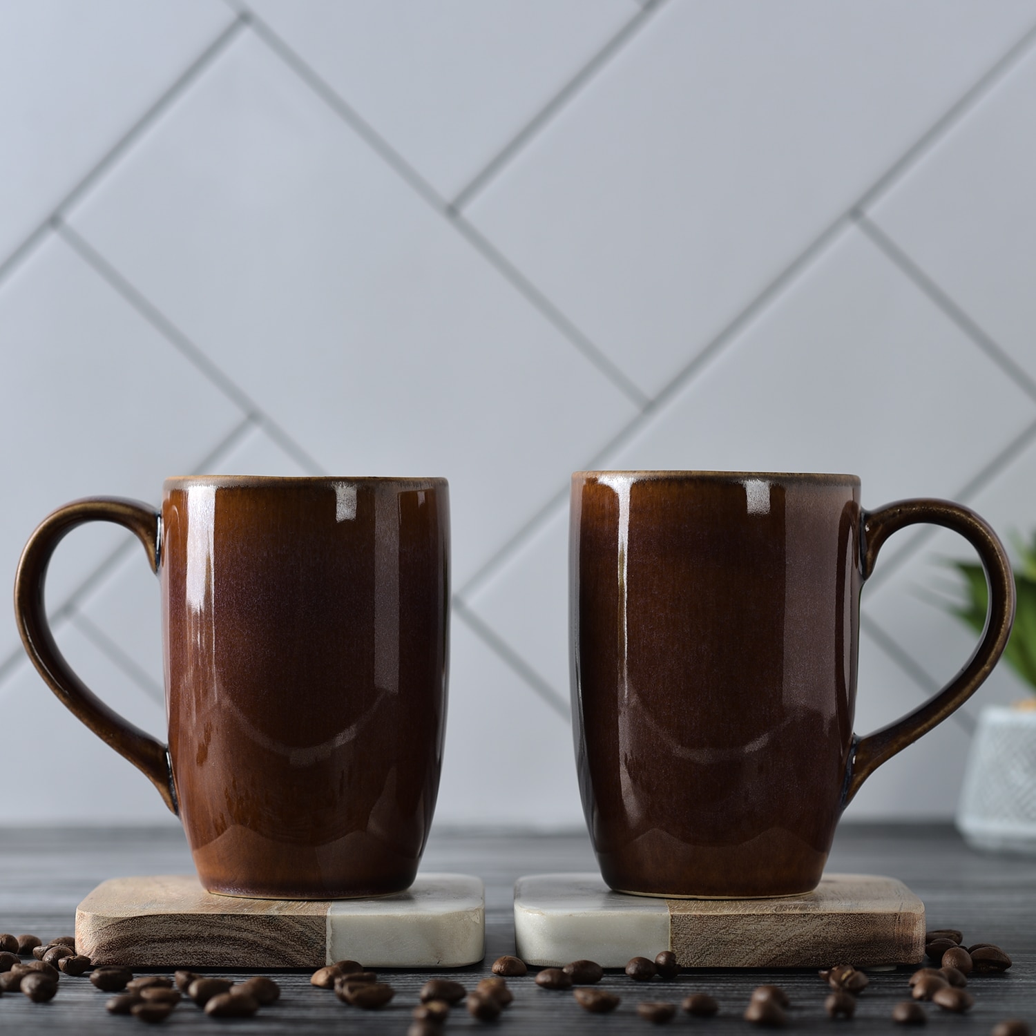 Dark Brown Rustic Dawn Stoneware Mug Collection - Simply Soho