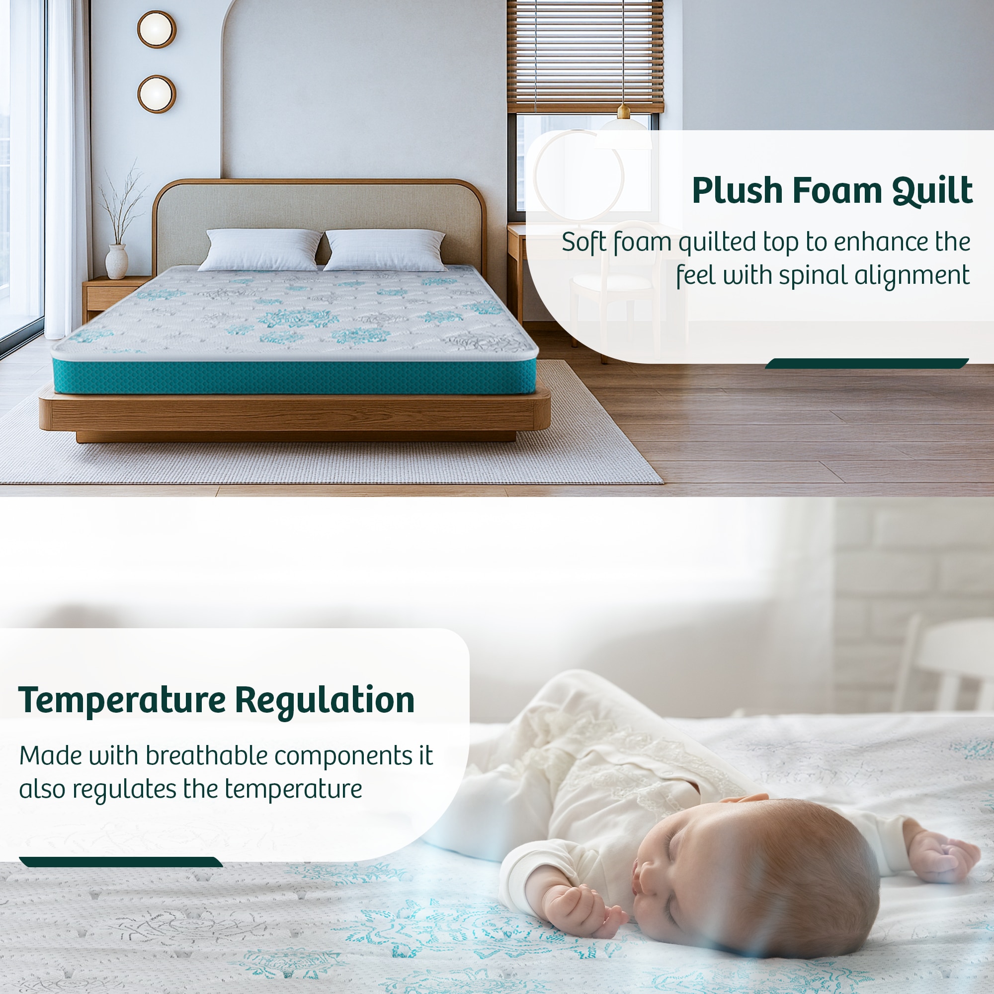 KURLON Kurlobond Essential Mattress 5 inch Single Bonded Foam Mattress (L x W: 75 inch x 35 inch)