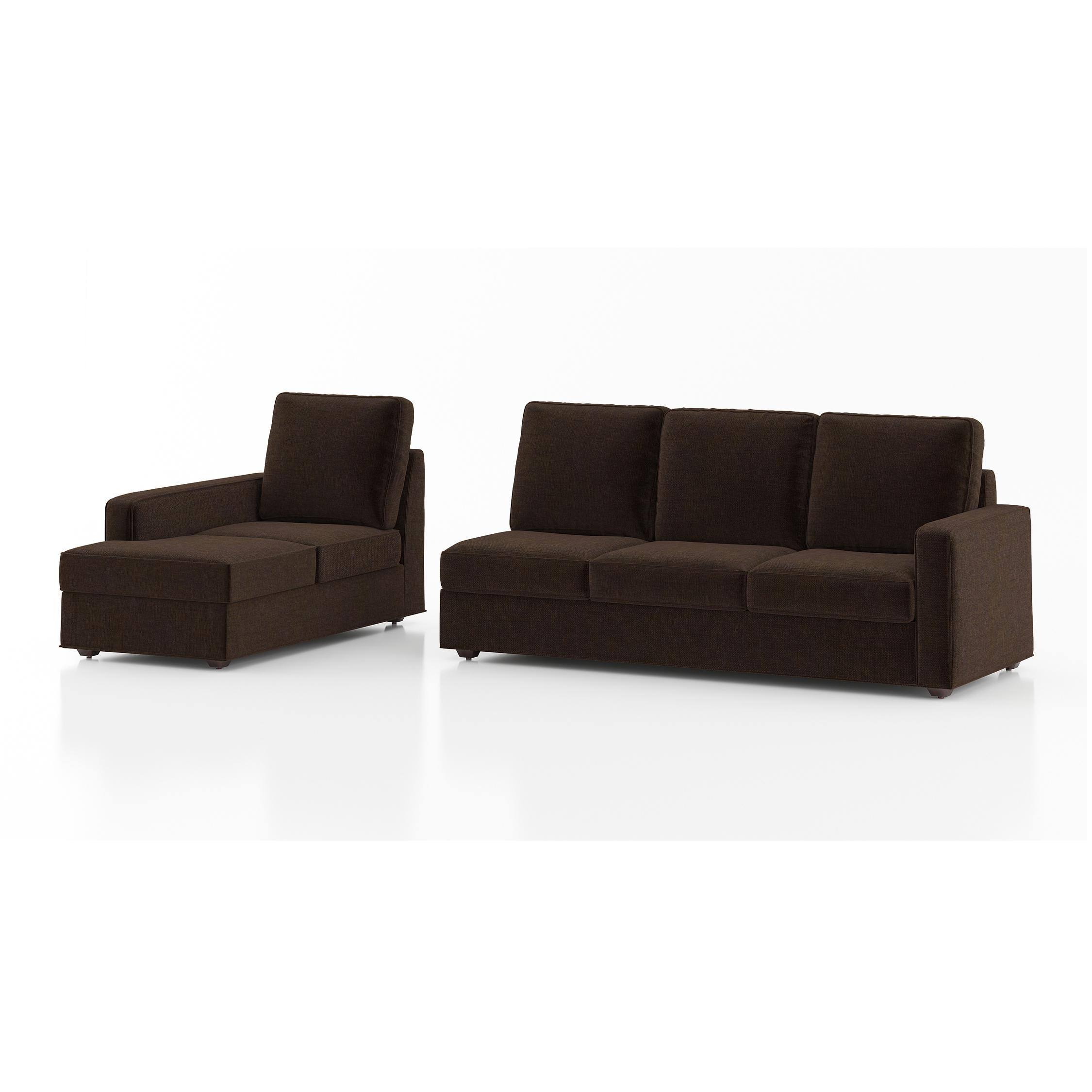 Apollo Compact Sofa (Colour : Dark Earth, Cushion : Hard, Back Type : High Back, Seating Capacity : Left Aligned 3 Seater + Left Aligned Chaise)