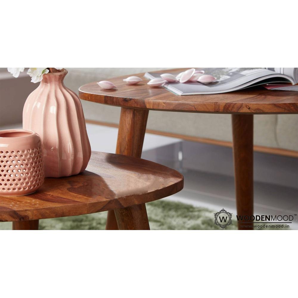 Richelo Solid Wood Nested Tables - Set of 2