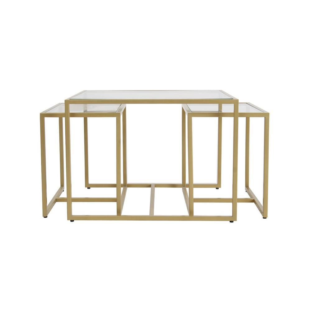 Stendal Nesting Coffee Table Set Of 3 Glass Square