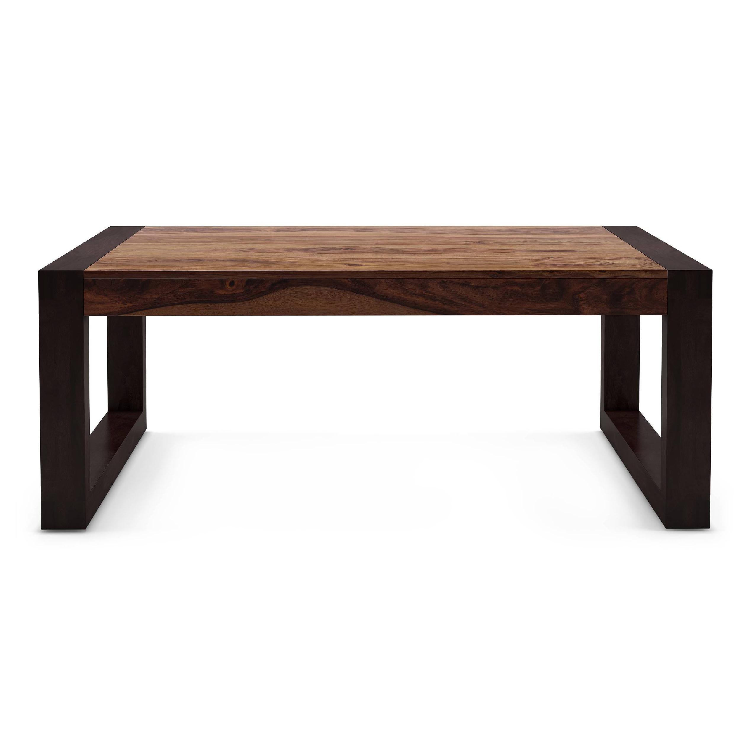 Altura Rectangular Solid Wood Coffee Table In Two Tone Finish