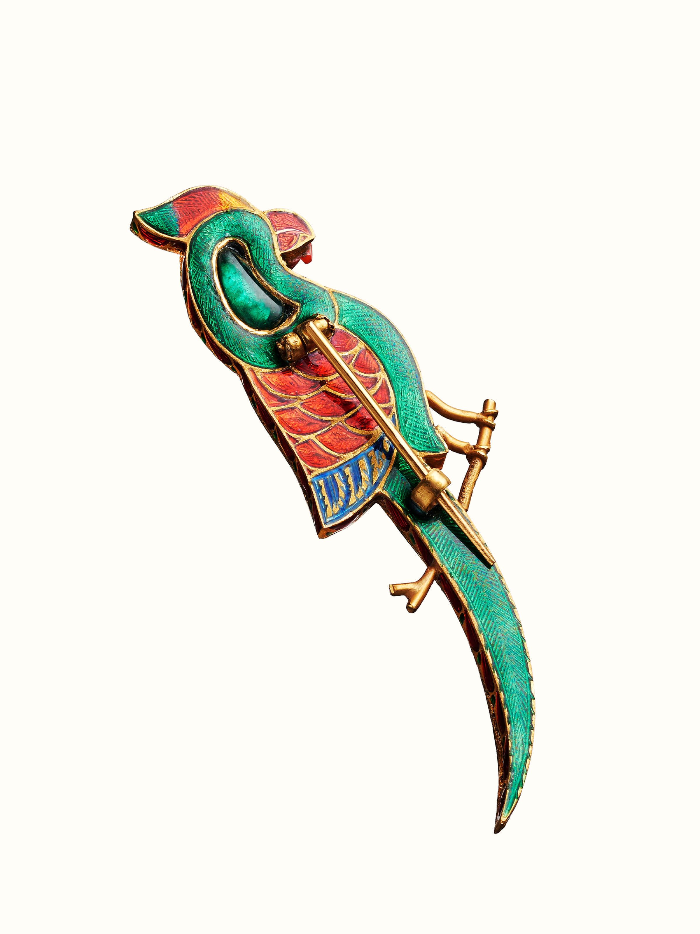 back view of jadau gold brooch pin with pin clasp