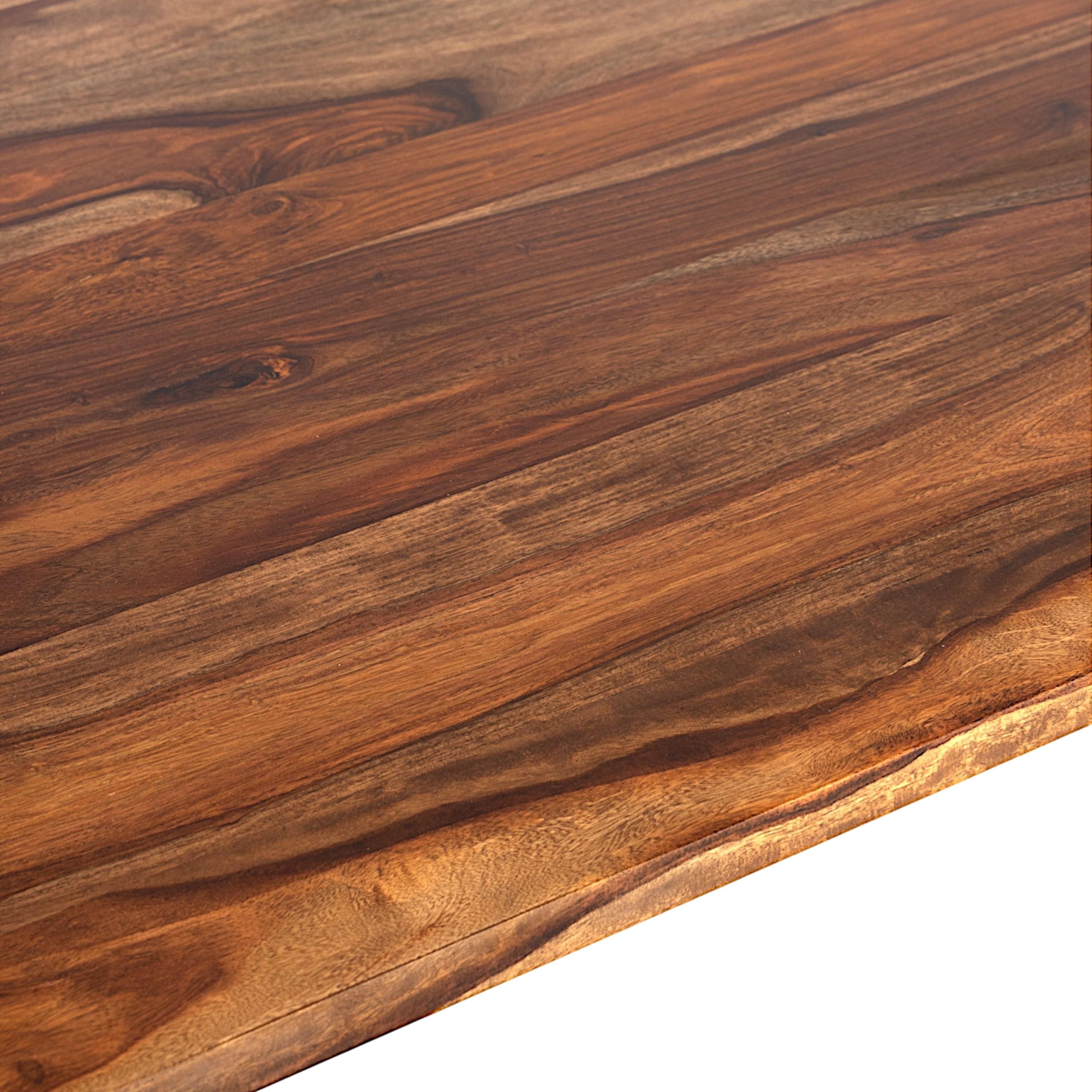 Rosslyn Sheesham Wood Contemporary Dining Table In Teak Finish