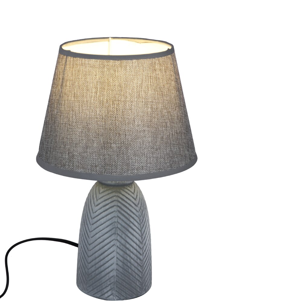 Modern Pearl White Ceramic Table Lamp Grey