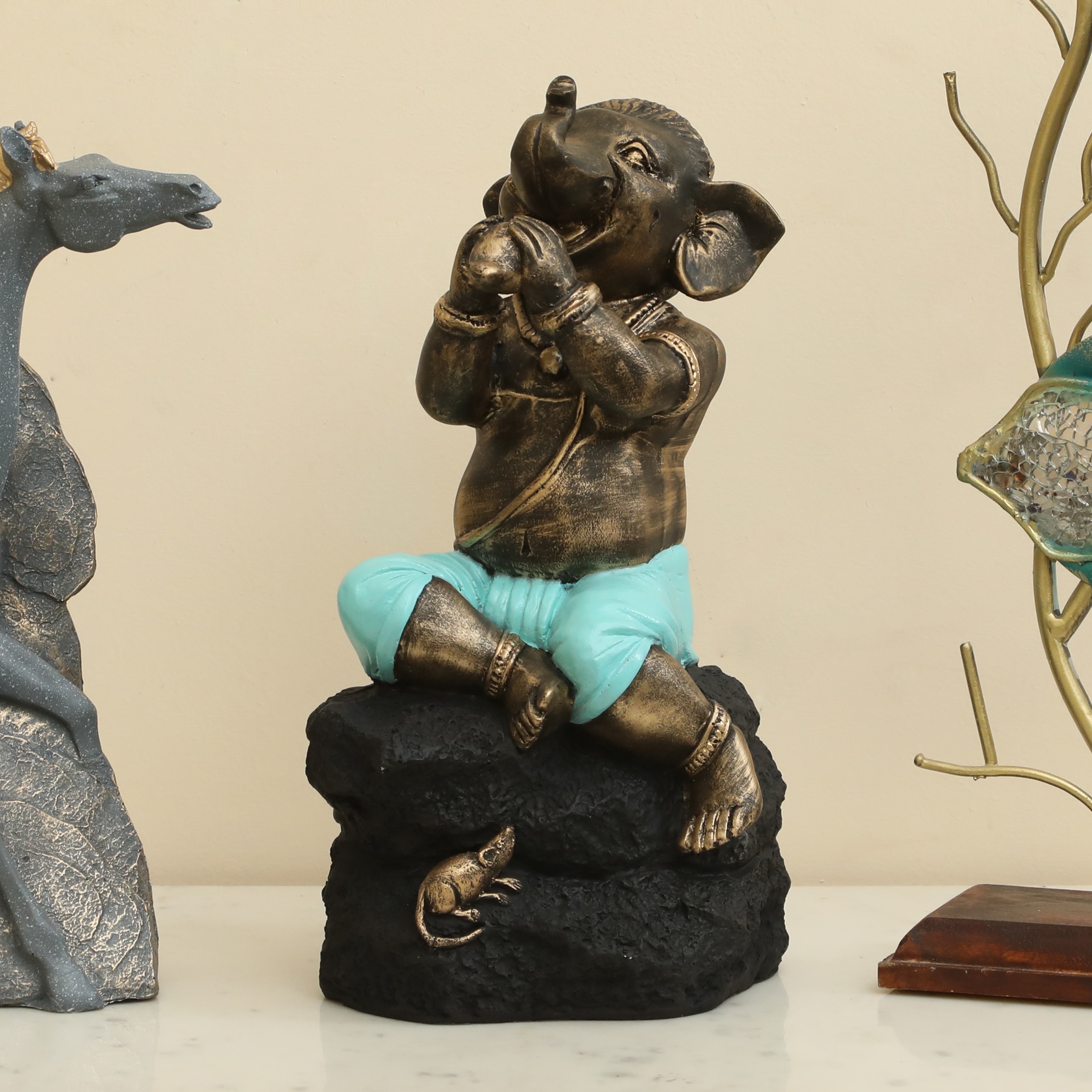 Pari Polyresin Figurine in Gold Colour - Vedas