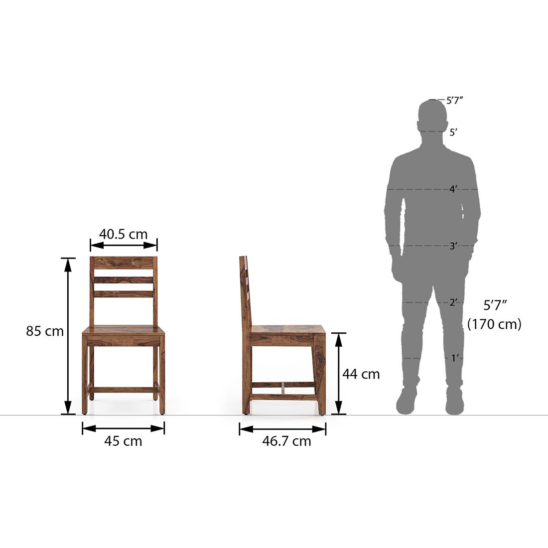 Julian 4 Seater Dining Table With Set Of 4 Oliver Dining Chairs (Finish- Teak)