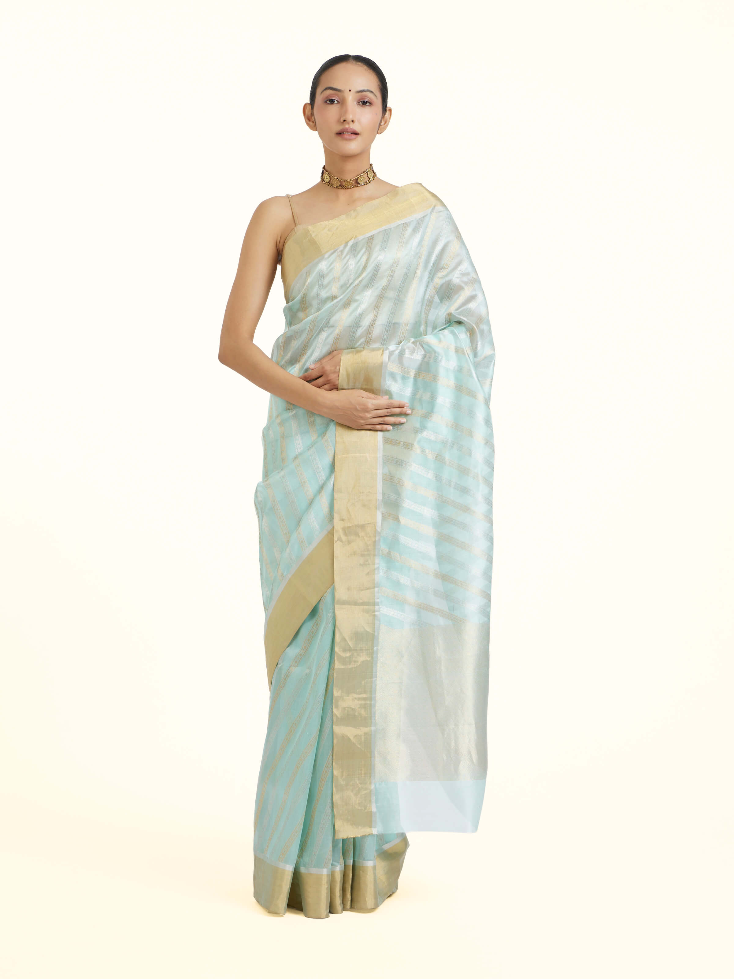 Light Blue Chanderi Jal Saree