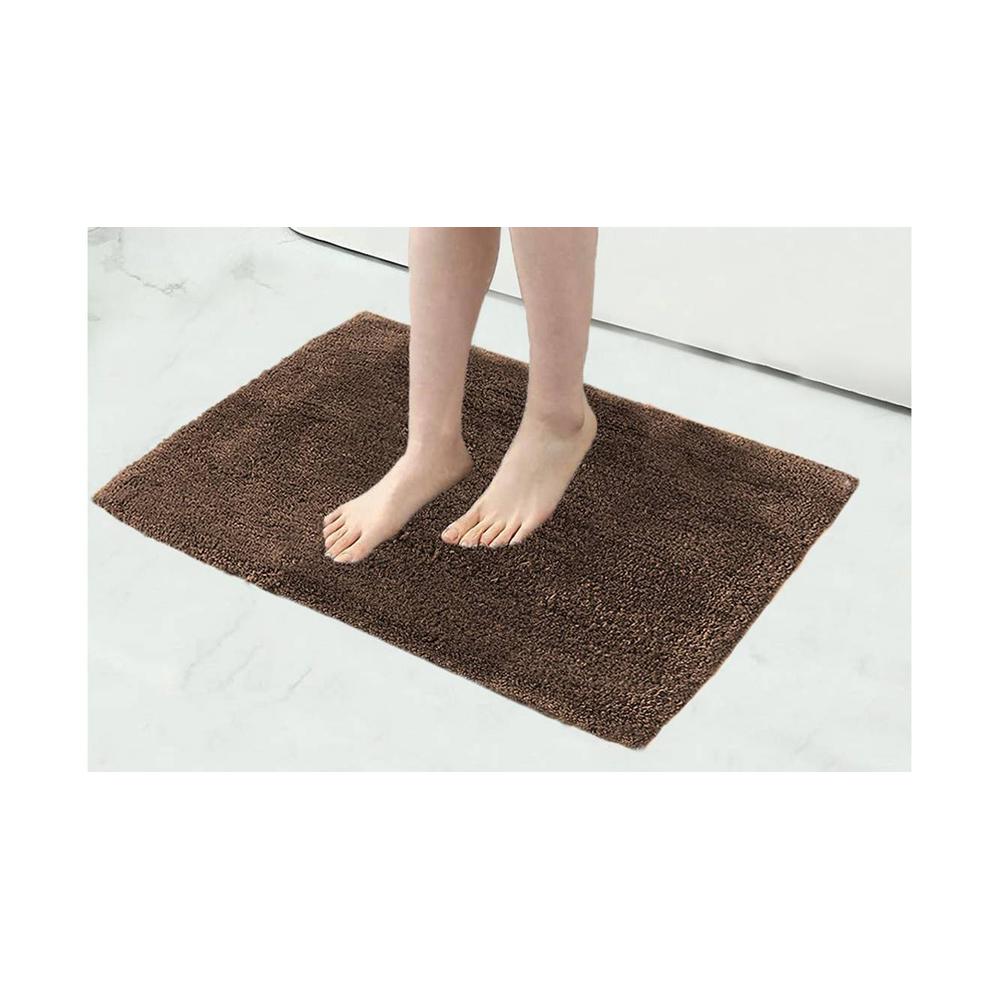 Gwendolyn Brown Solid Natural Fiber 24x16 inches Anti-Skid Bath Mat