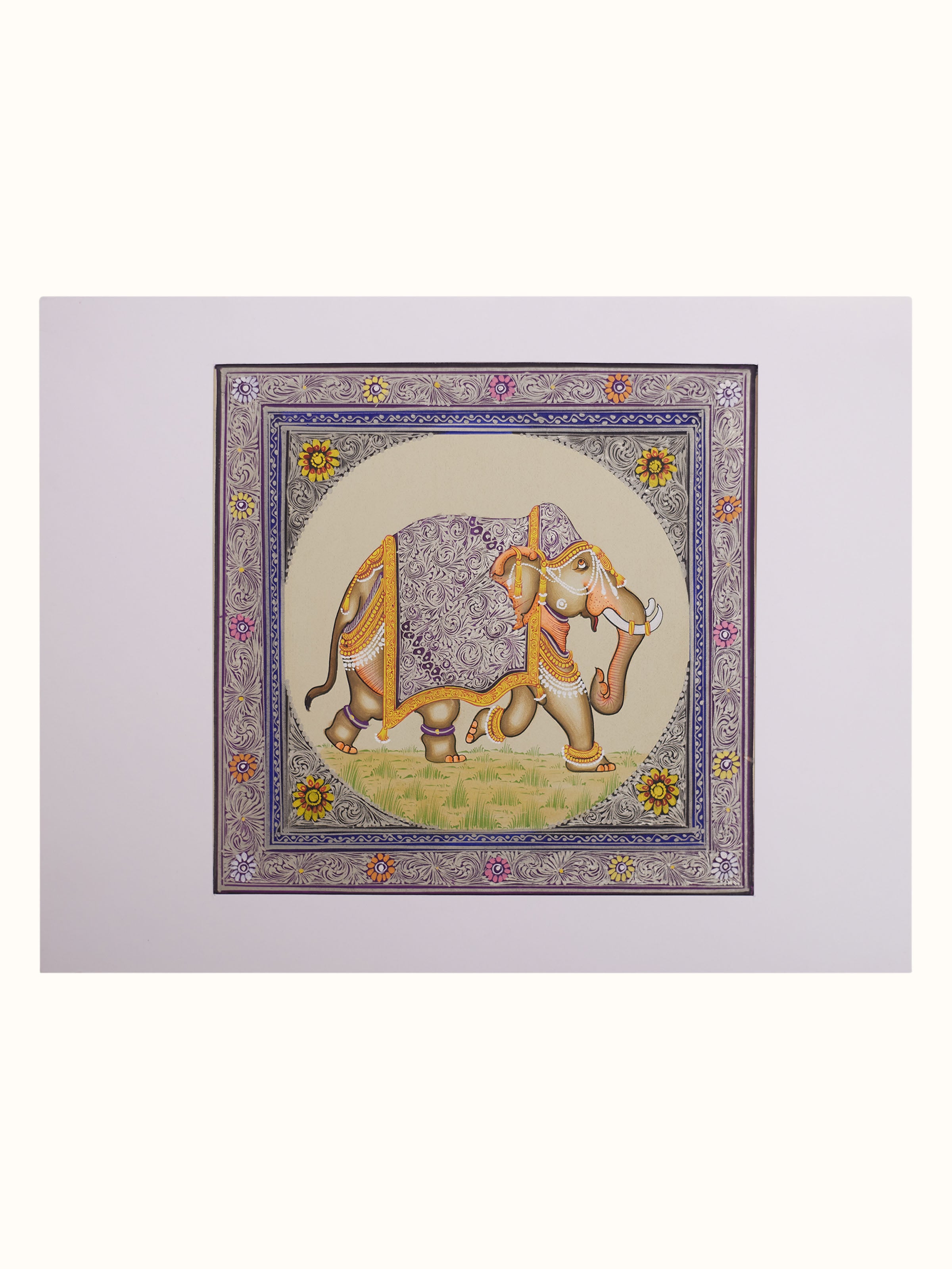 The Regal Elephant Miniature Painting