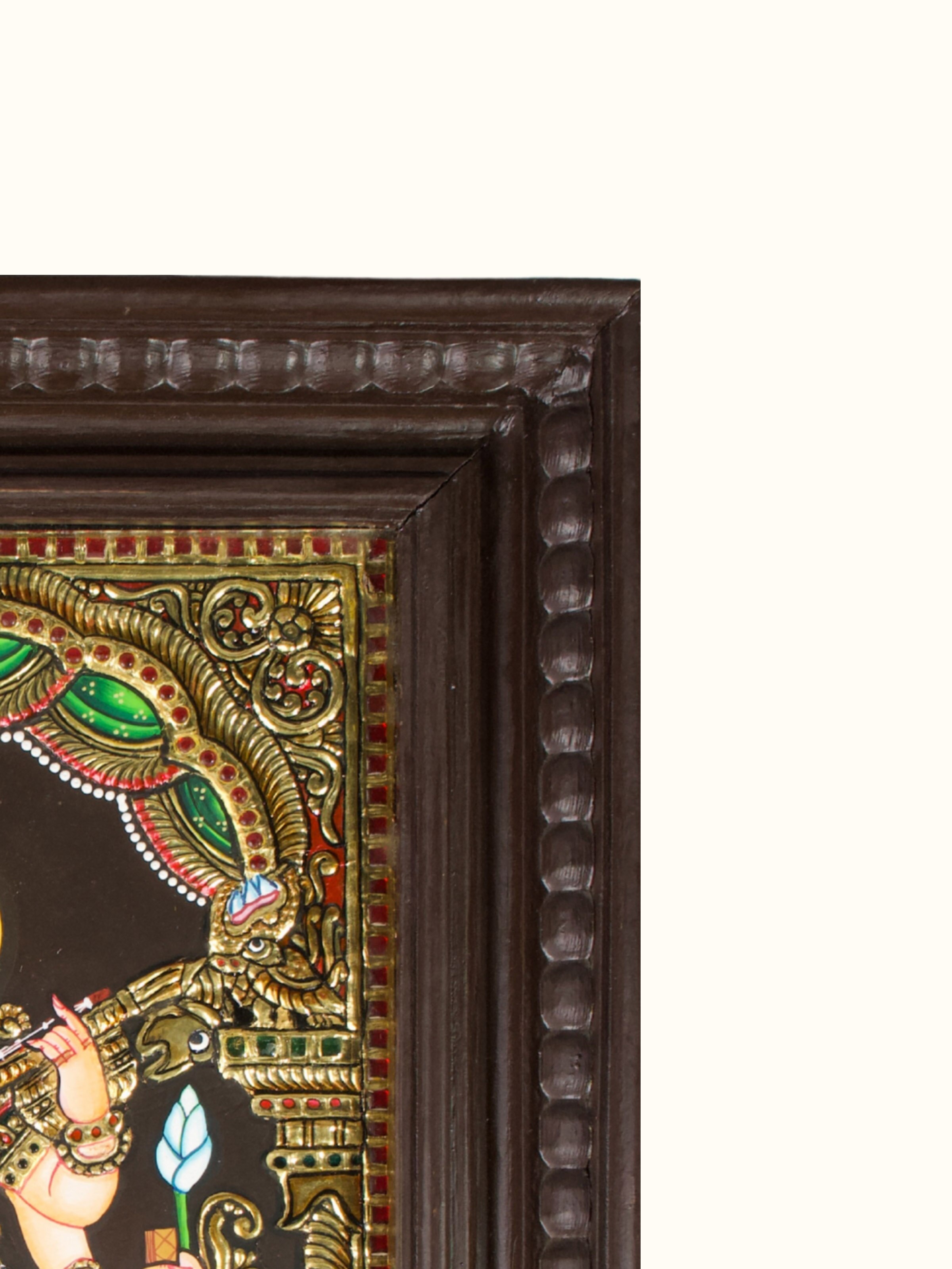 Saraswathi on Swan Thanjavur Painting