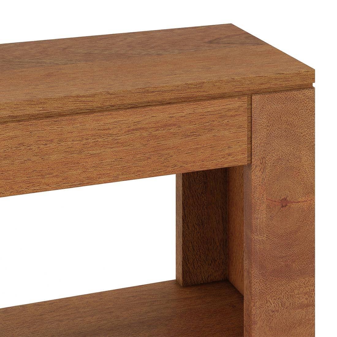 Epsilon Solid Wood Console Table In Amber Walnut Finish