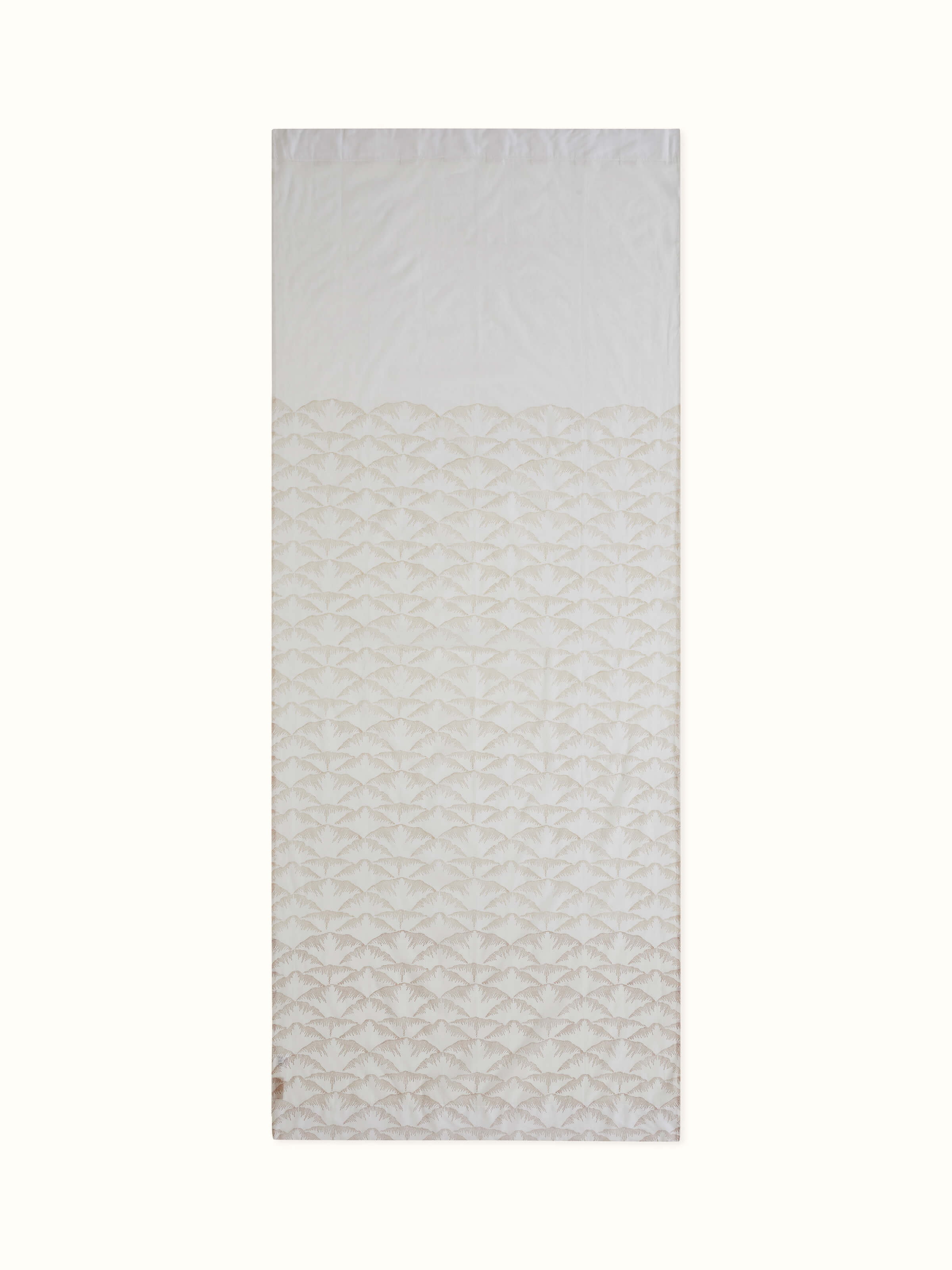 Parvat Beige Ombre Cotton Silk Sanganeri Hand Block Printed Curtain, Long Door (9 Ft)