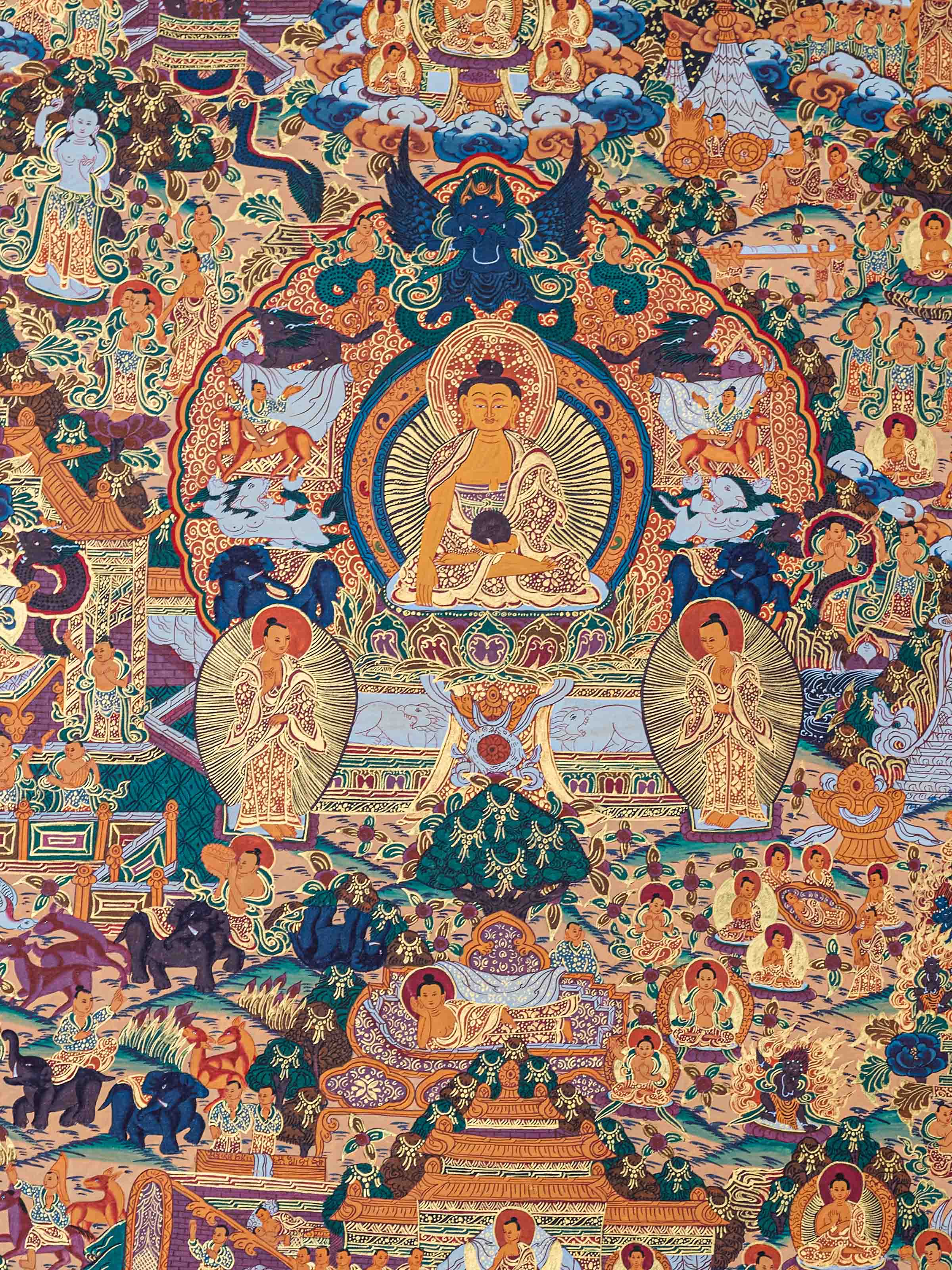 Life Story of Buddha Thangka Painting