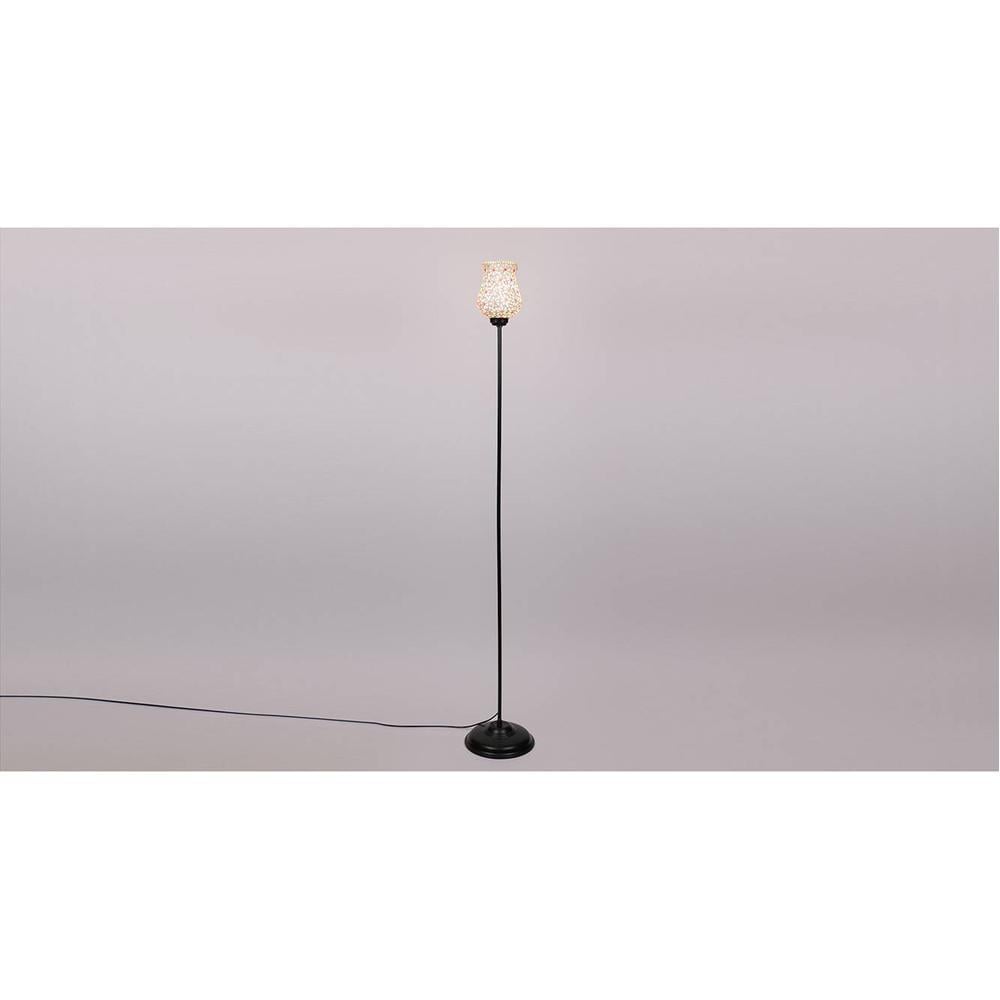 Joey Black Glass Shade Floor Lamp