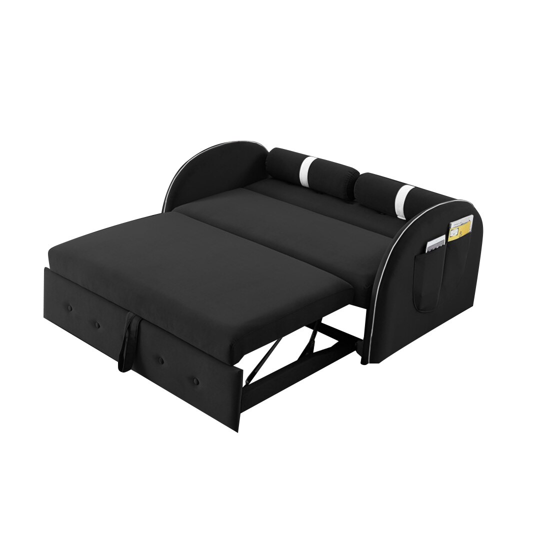Jayen 2 Pull Out Sofa Cum Bed In Black Colour