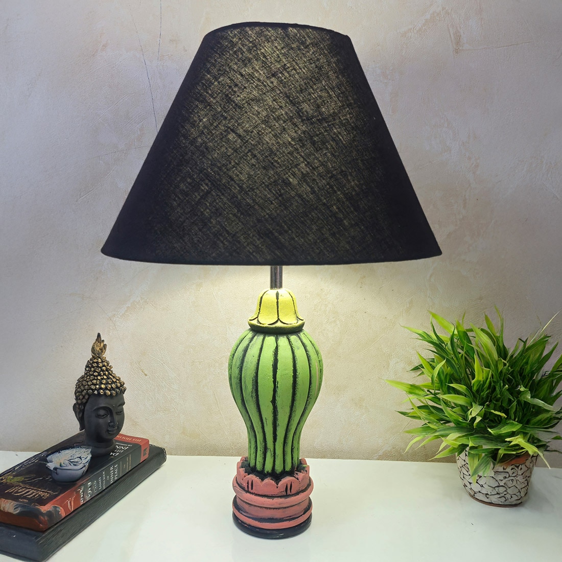 Gada Elegant Wooden Table Lamp in Multicolor - Disoo Fashions