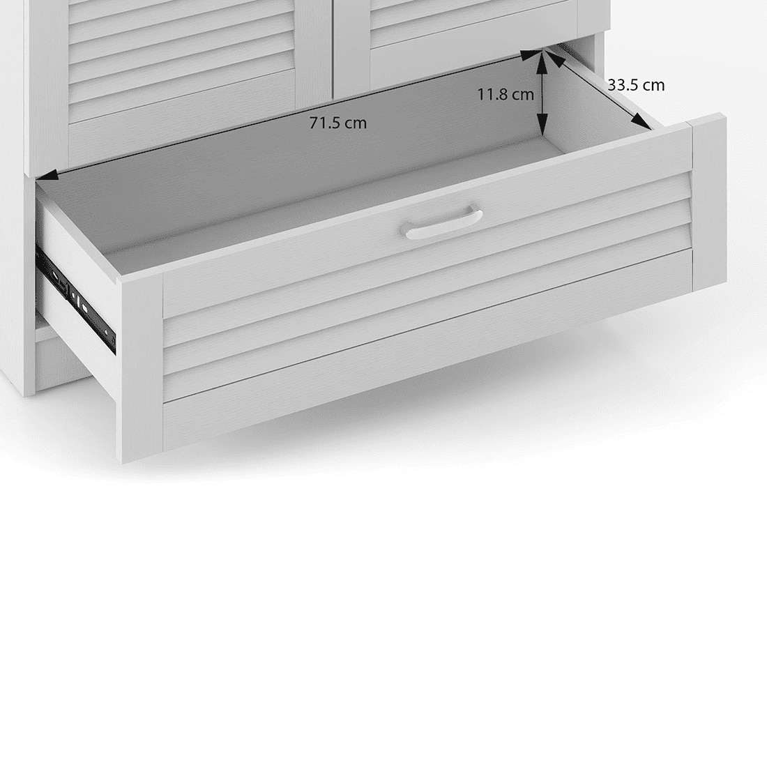 Bennis Engineered Wood 2 Door Wardrobe Without Mirror in White Finish