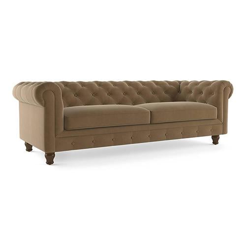 Winchester Luxe 3 Seater Fabric Sofa in Fawn Velvet Colour