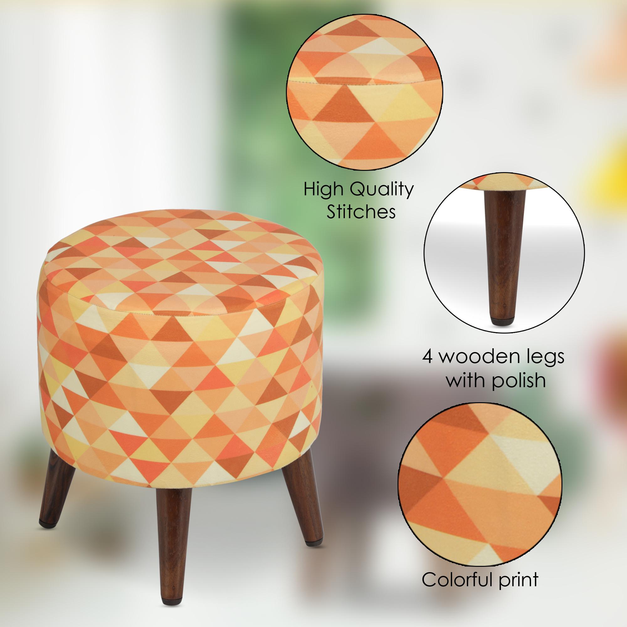 Avalon Solid Wood  Ottomon in  Yellow Colour