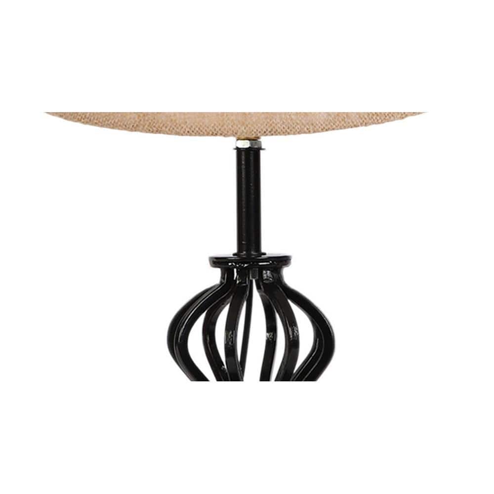 Kaylani Beige Jute Table lamp with Iron Base