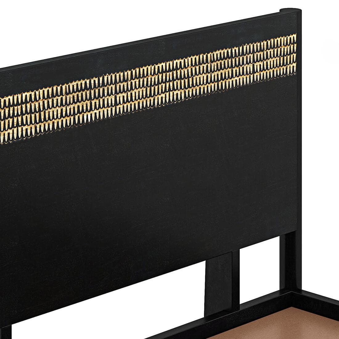 Gaku Solid Wood Queen Size Bed In Semi Gloss Finish