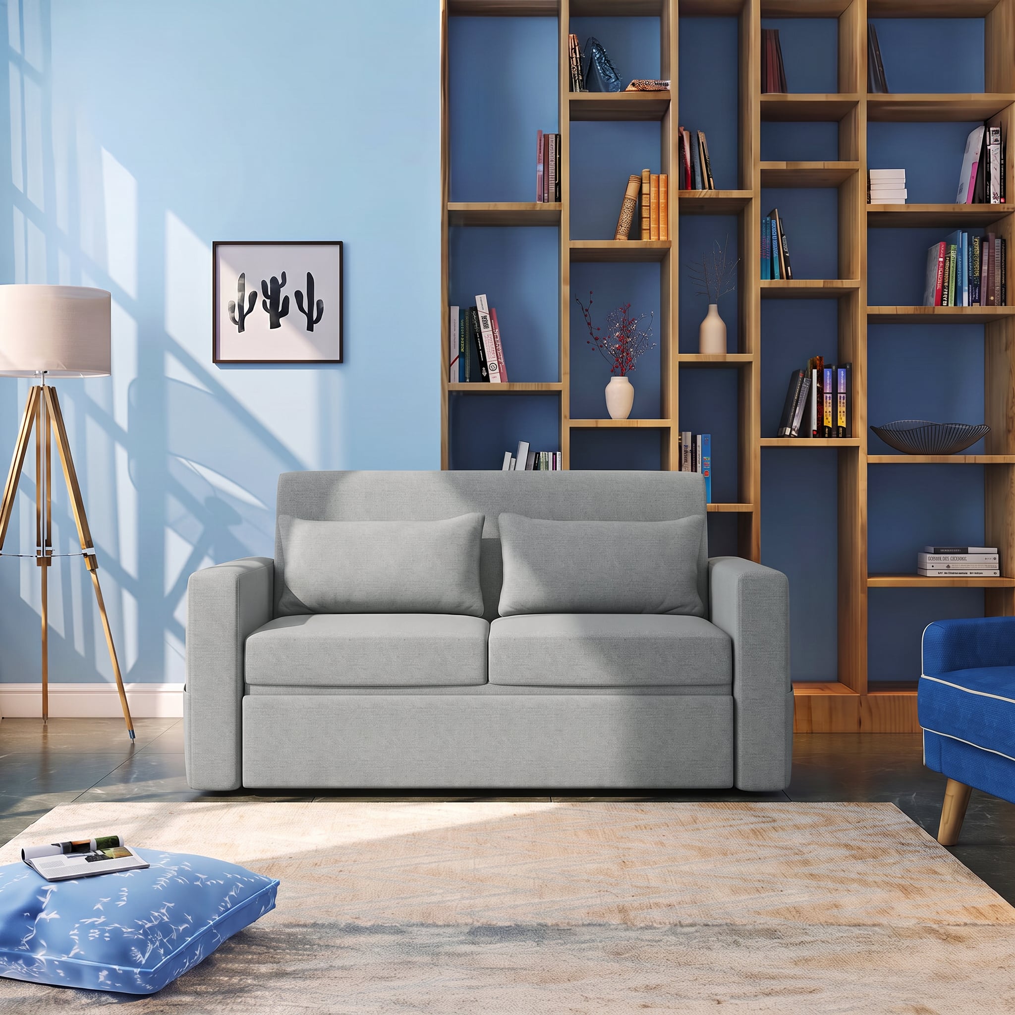 Camden 4 Feet Pull Out Sofa cum Bed In Grey Colour - Urban Ladder
