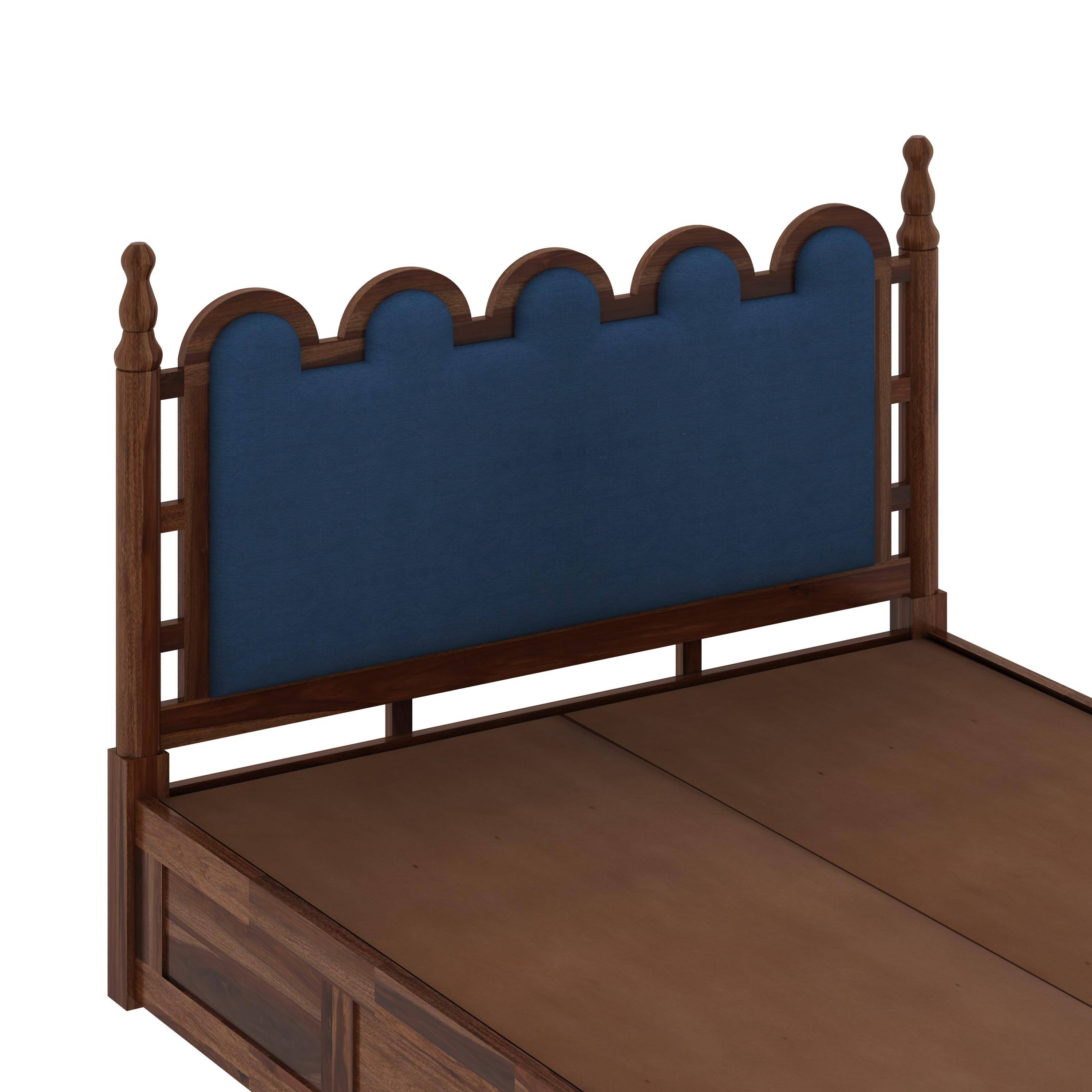 Heritage Sheesham Wood King Size Bed With Hydraulic Storage in Provincial Teak Finish