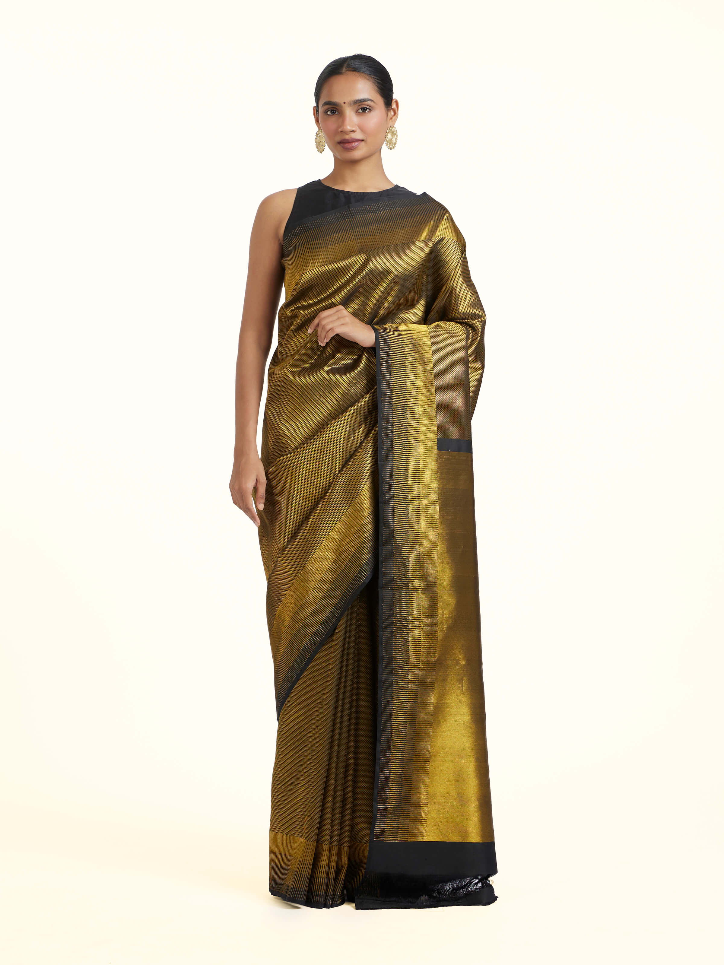 Gold Silk Handloom Zari Saree