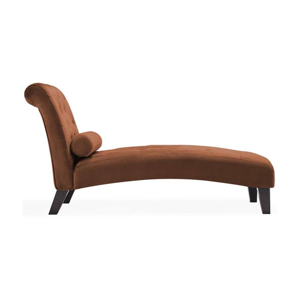 Knup Velvet Chaise Launger in Brown Colour