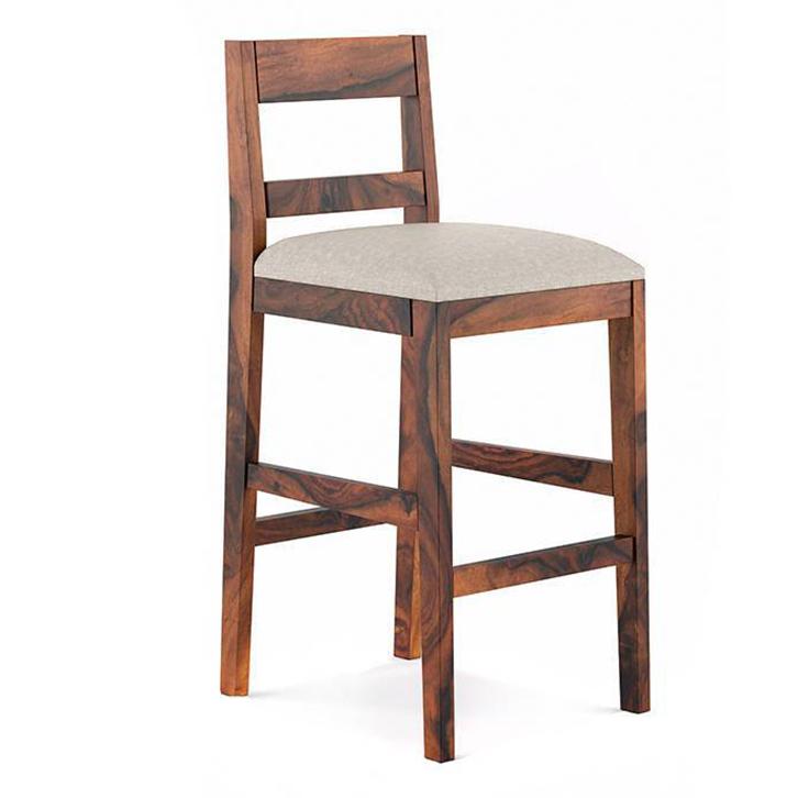 Stinson Solid Wood Bar Stool in Teak Finish